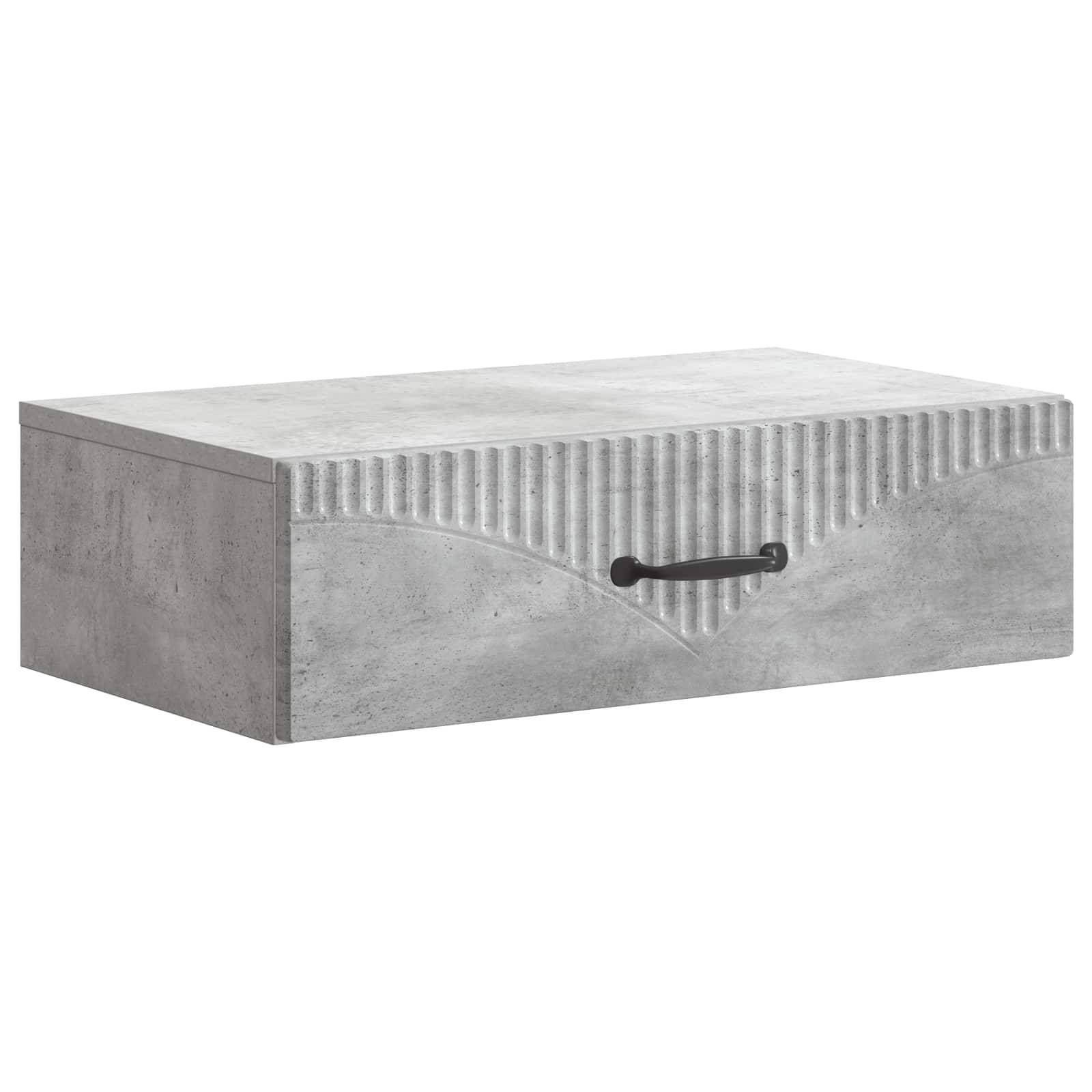 vidaXL Wandmontierter Beistelltisch Betongrau 59 x 34,5 x 17 cm