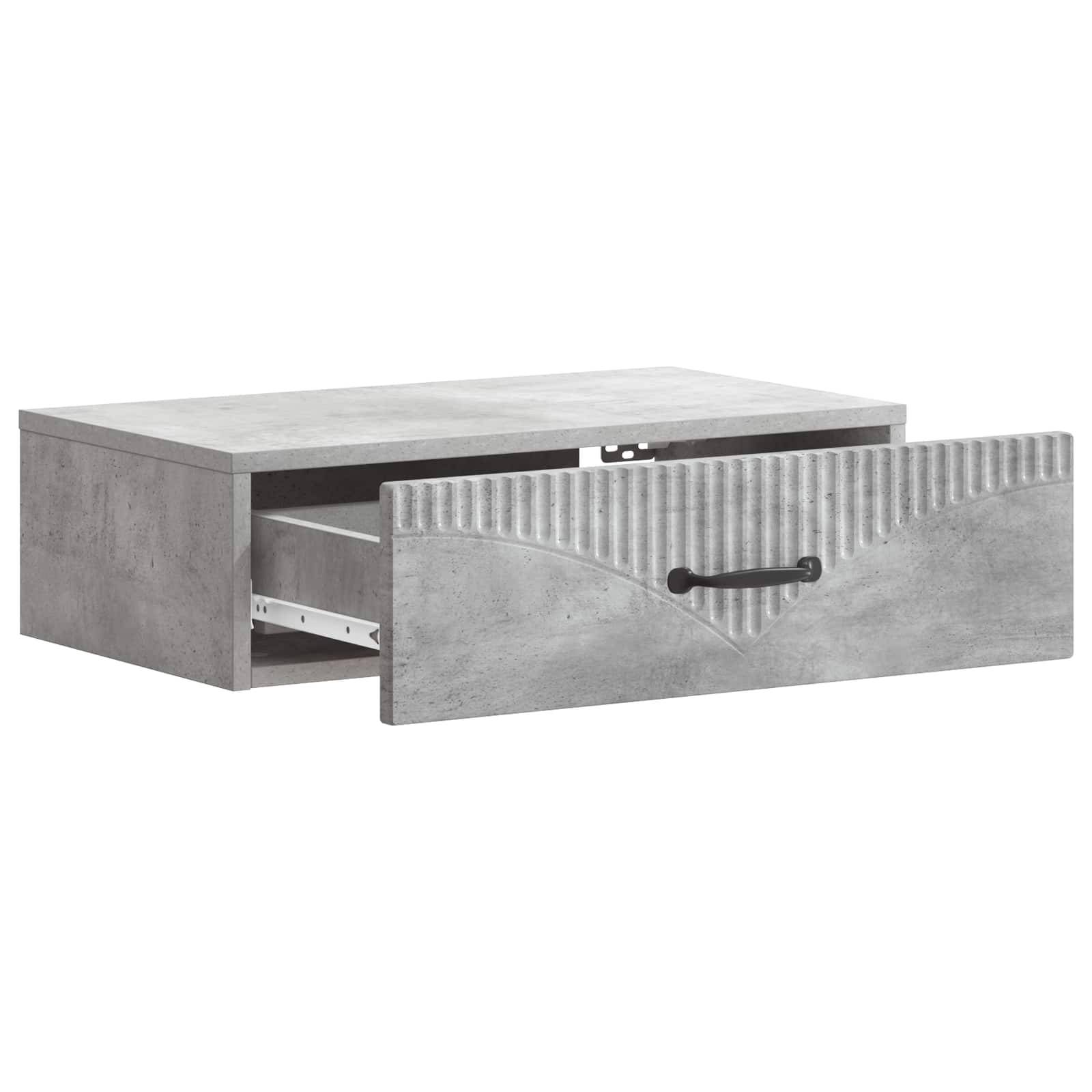 vidaXL Wandmontierter Beistelltisch Betongrau 59 x 34,5 x 17 cm