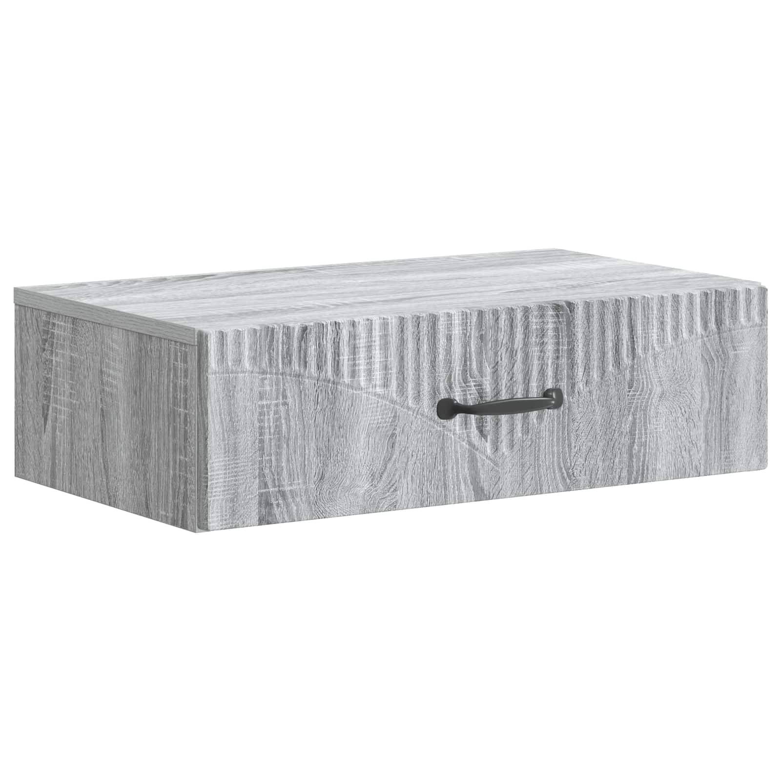 vidaXL Wandmontierter Beistelltisch Graues Sonoma 59 x 34,5 x 17 cm