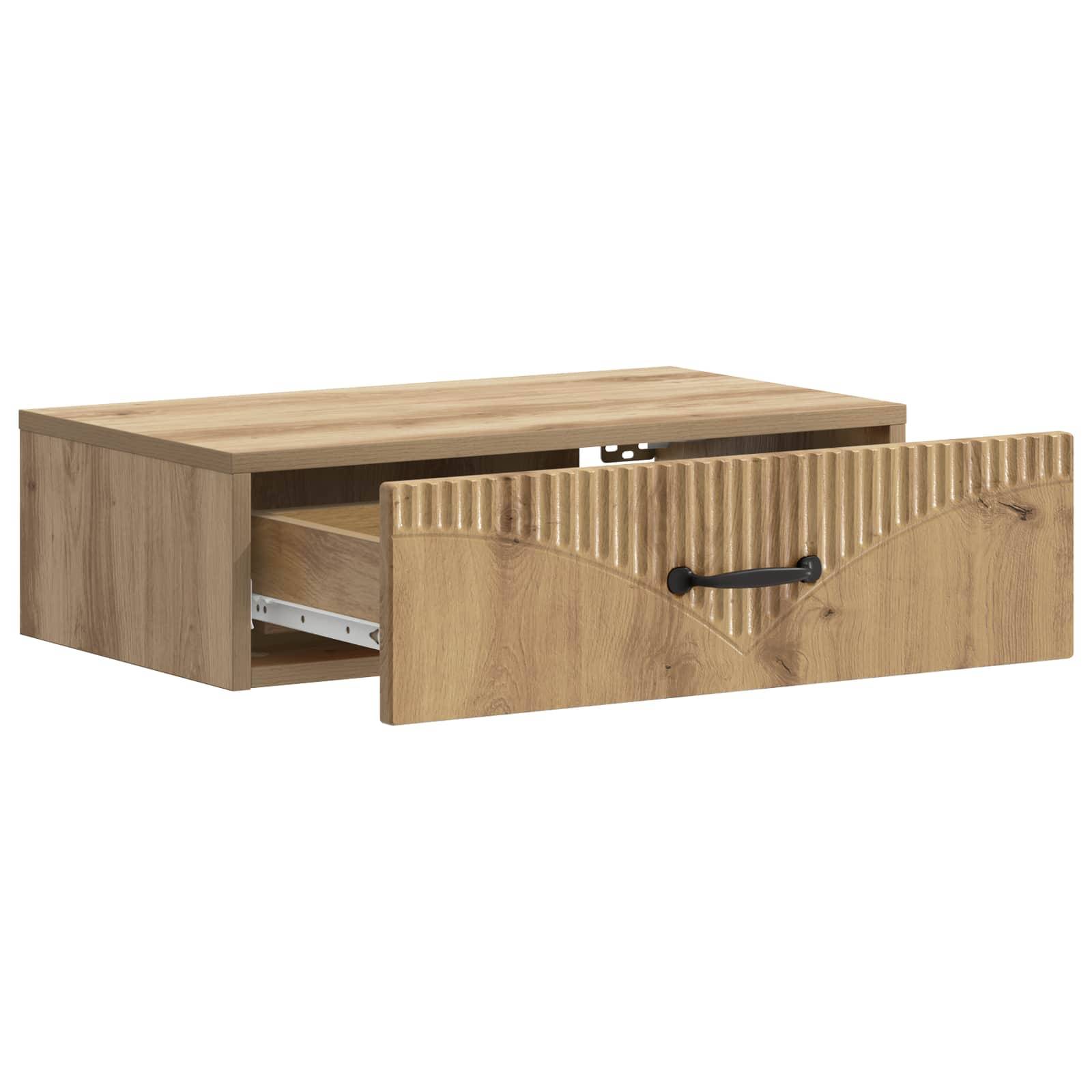 vidaXL Wandmontierter Beistelltisch Artisan-Eiche 59 x 34,5 x 17 cm