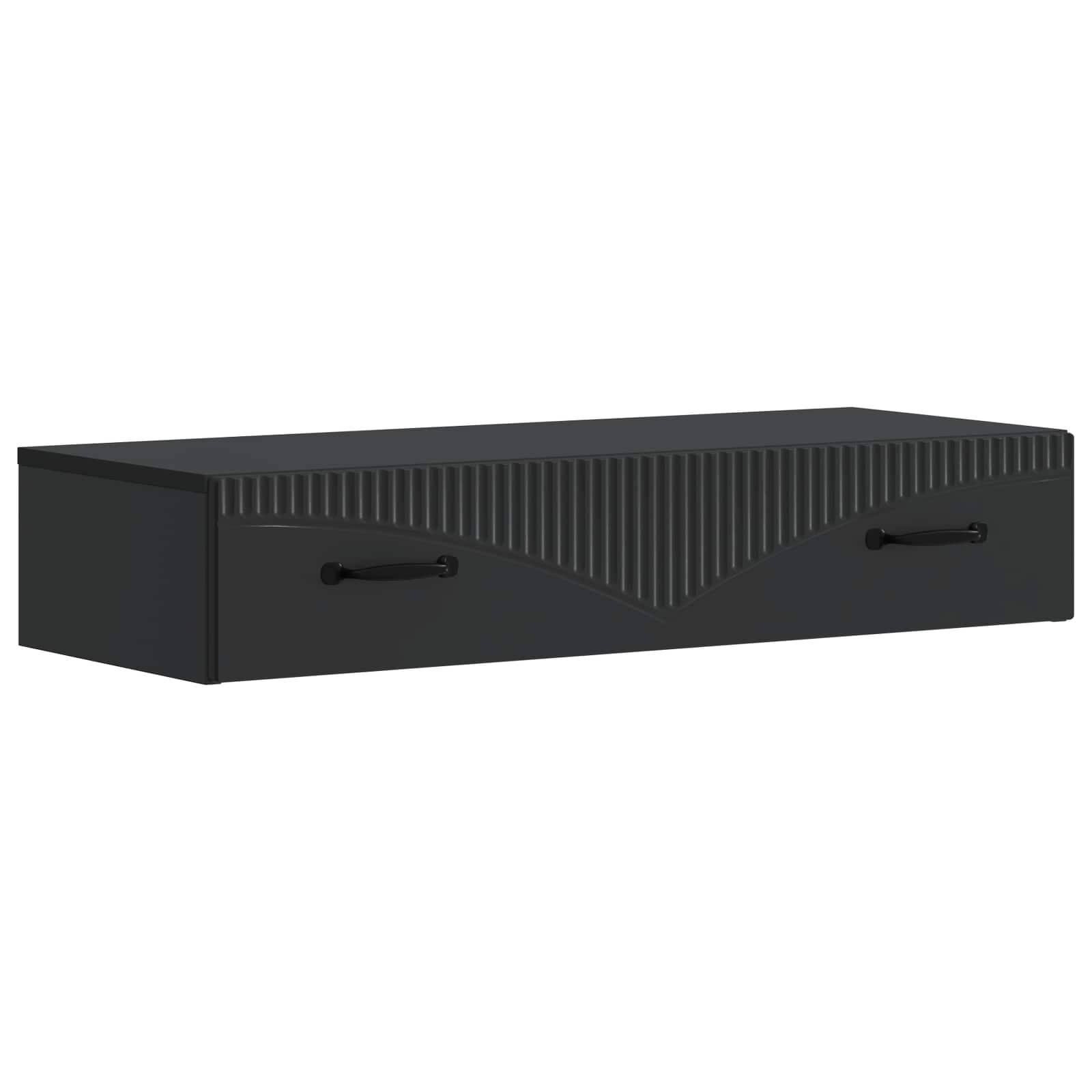 vidaXL Wandmontierter Beistelltisch Schwarz 87,5 x 34,5 x 17 cm