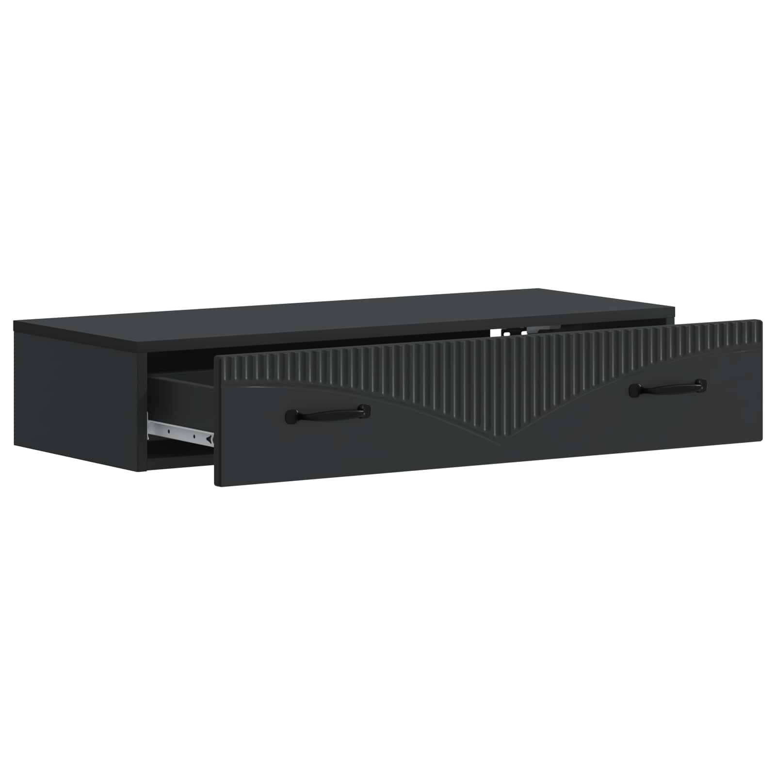 vidaXL Wandmontierter Beistelltisch Schwarz 87,5 x 34,5 x 17 cm