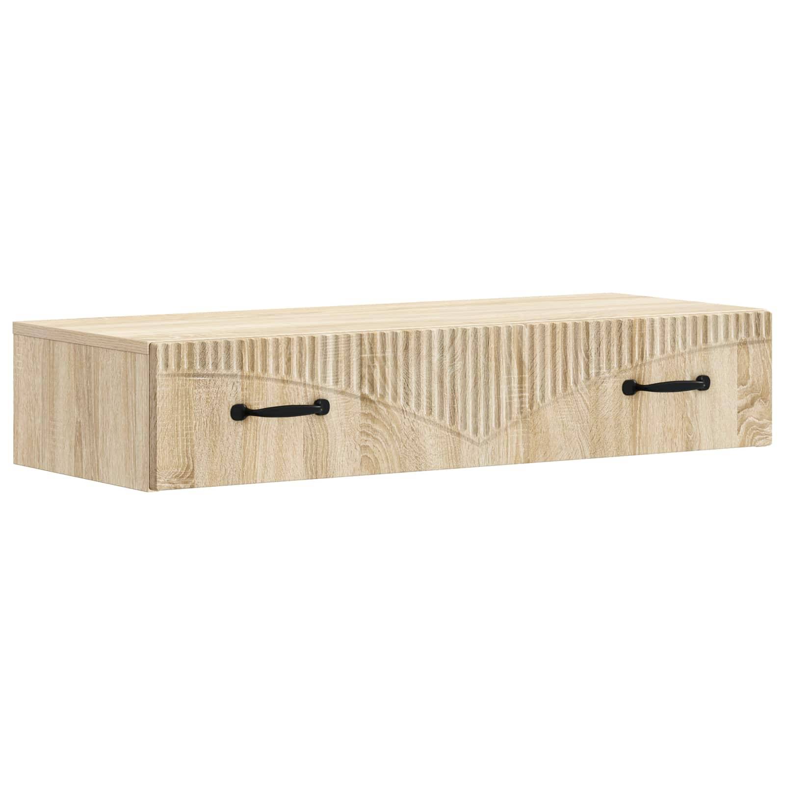 vidaXL Wandmontierter Beistelltisch Sonoma-Eiche 87,5 x 34,5 x 17 cm