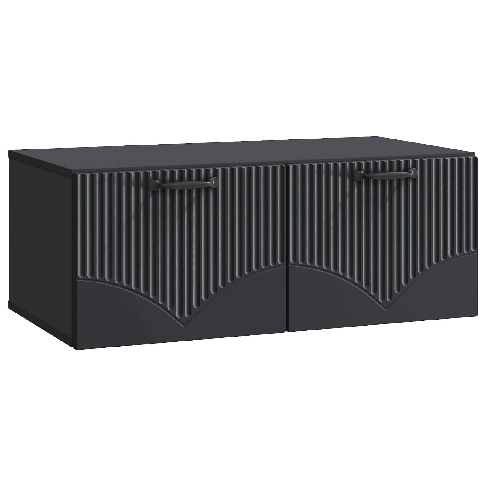 vidaXL Wandmontierter TV-Schrank Schwarz 78,5 x 41 x 30 cm