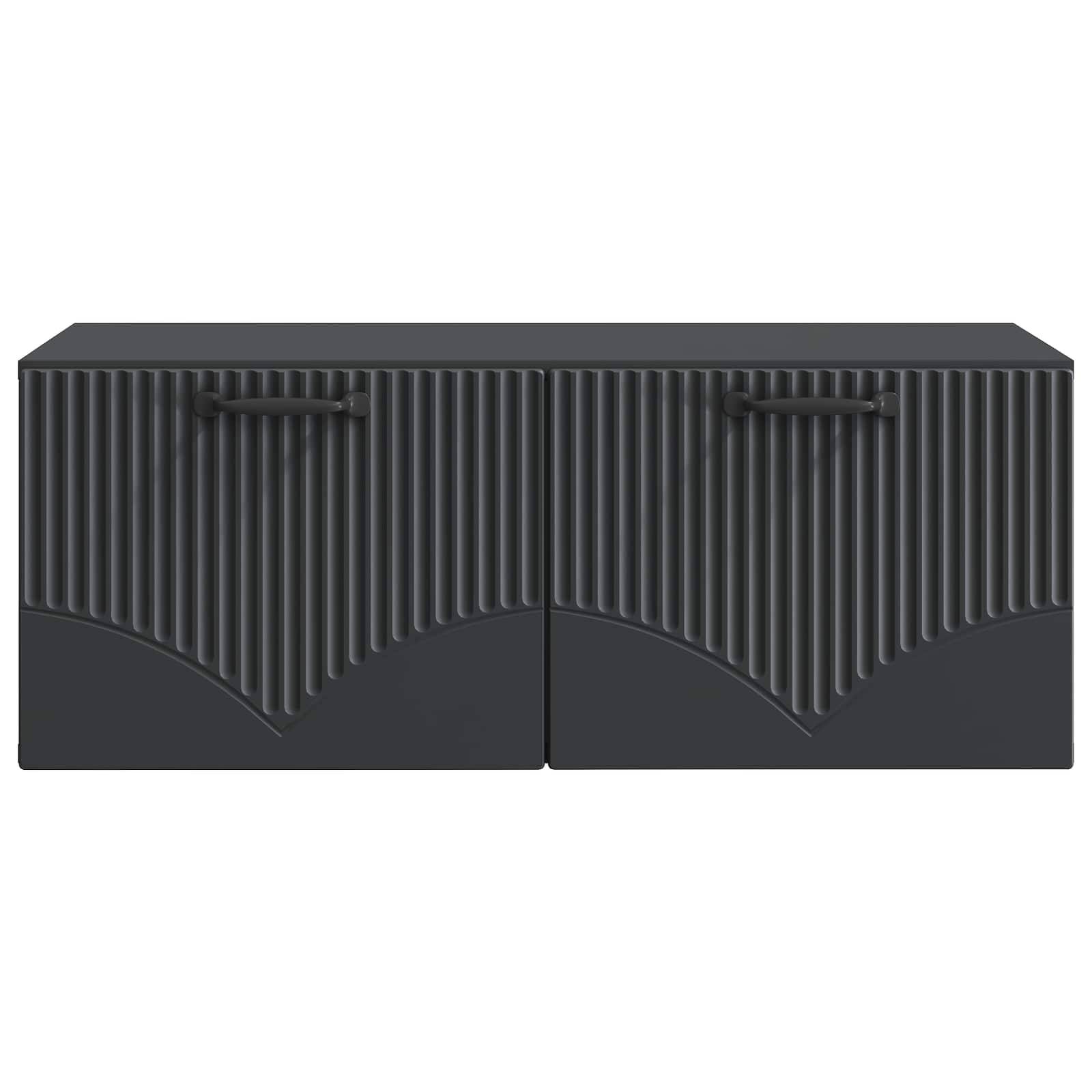 vidaXL Wandmontierter TV-Schrank Schwarz 78,5 x 41 x 30 cm