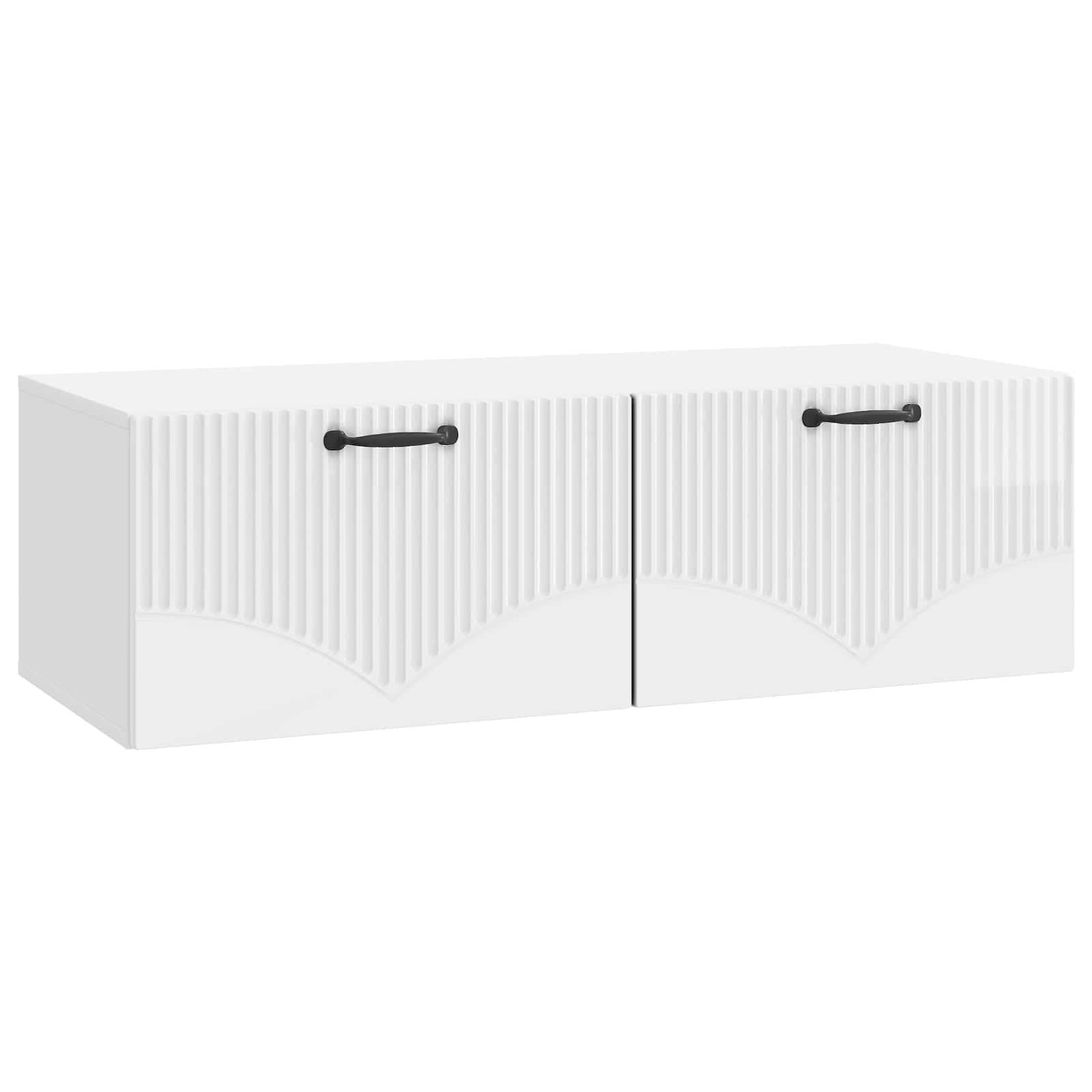 vidaXL Wandmontierter TV-Schrank Hochglanz Weiß 98 x 41 x 30 cm