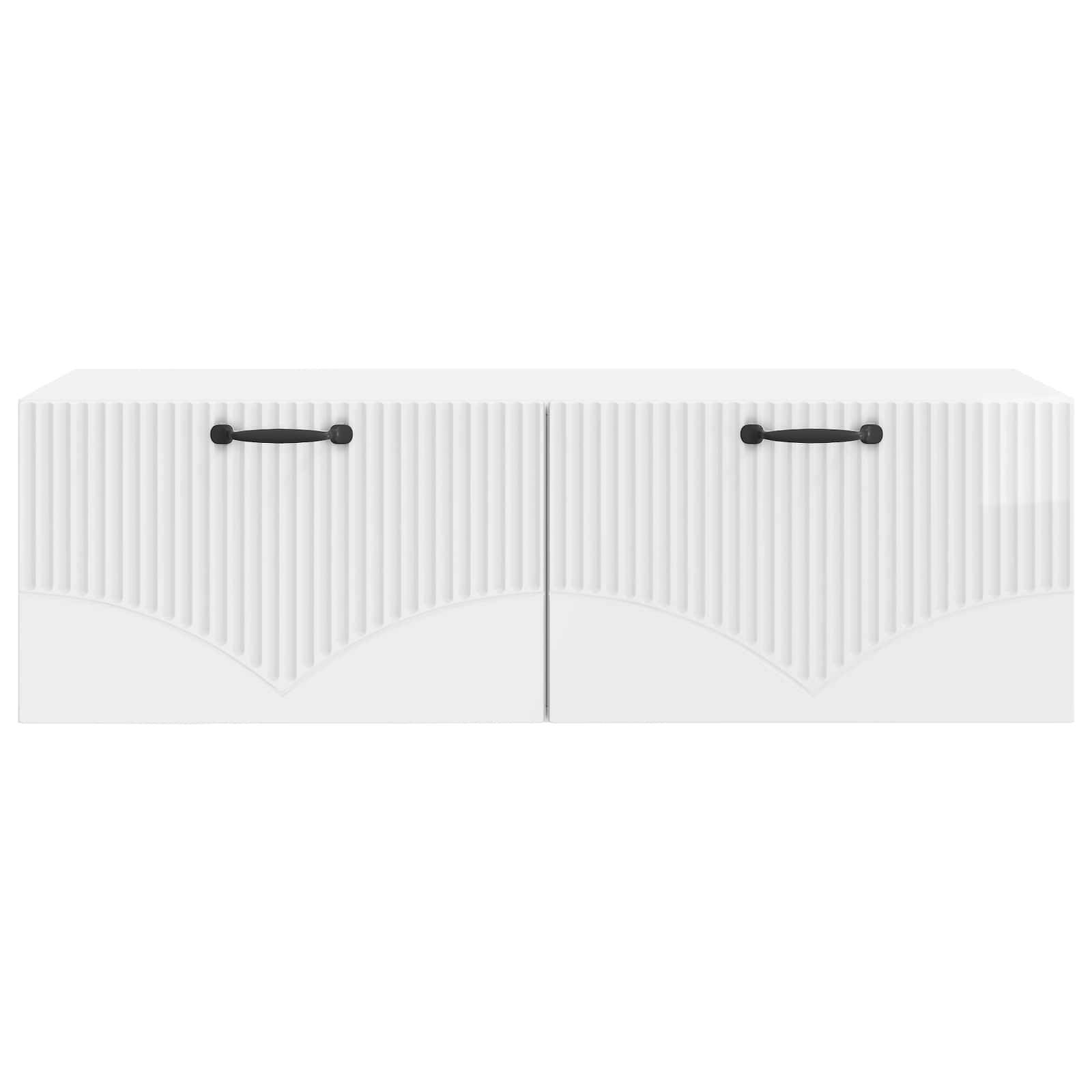 vidaXL Wandmontierter TV-Schrank Hochglanz Weiß 98 x 41 x 30 cm