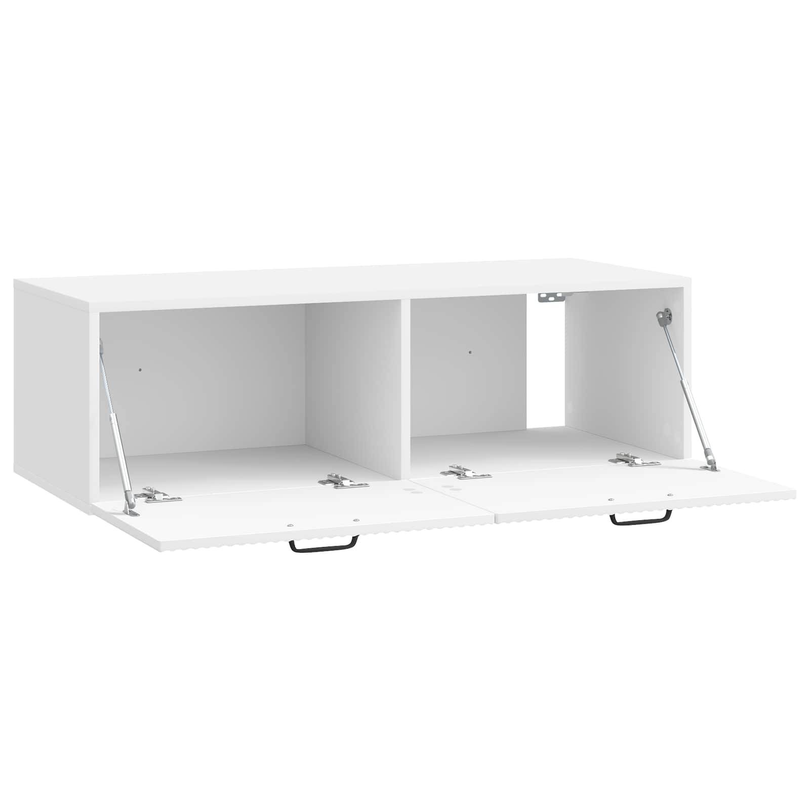 vidaXL Wandmontierter TV-Schrank Hochglanz Weiß 98 x 41 x 30 cm