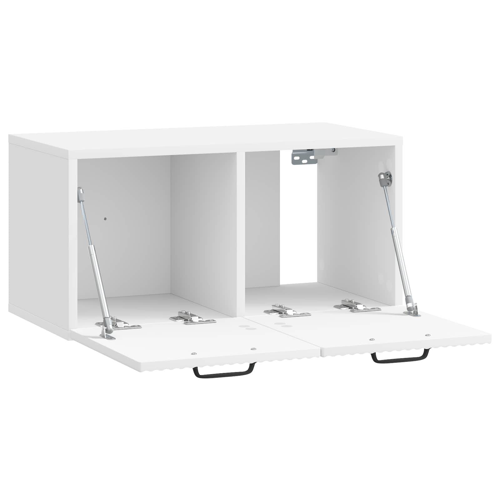 vidaXL Wandmontierter TV-Schrank Hochglanz Weiß 59,5 x 31 x 30 cm