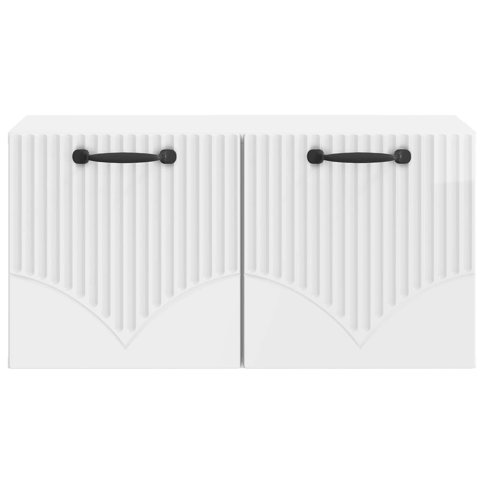 vidaXL Wandmontierter TV-Schrank Hochglanz Weiß 59,5 x 31 x 30 cm