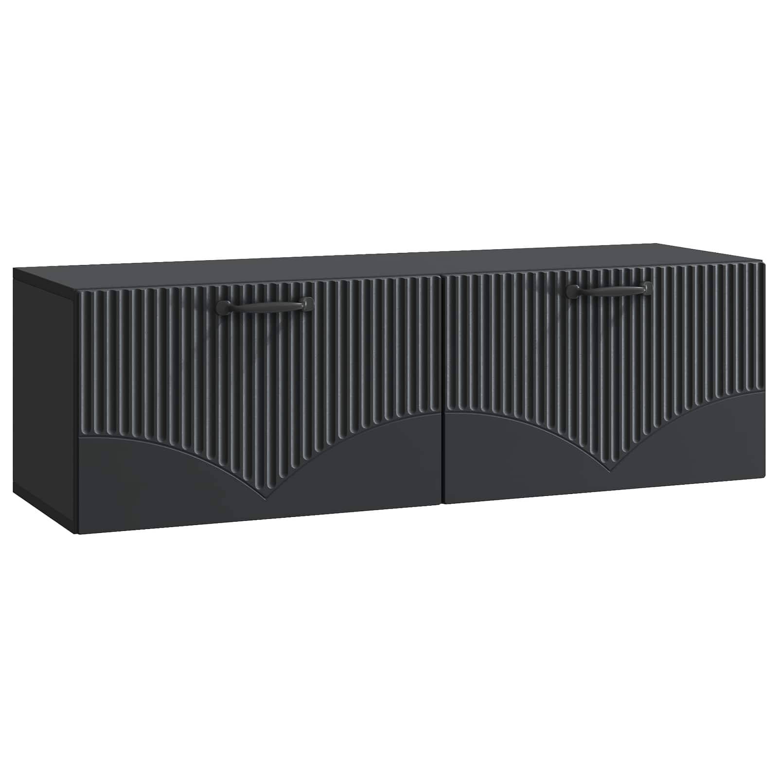 vidaXL Wandmontierter TV-Schrank Schwarz 98 x 31 x 30 cm Holzwerkstoff
