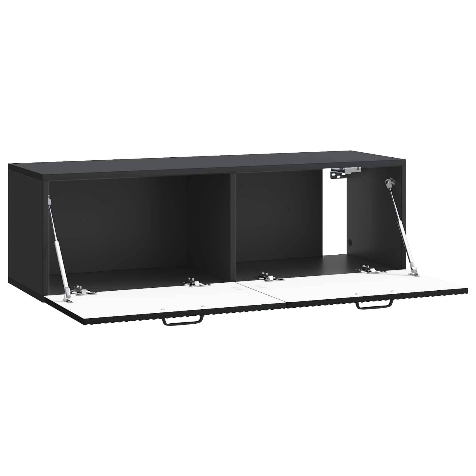 vidaXL Wandmontierter TV-Schrank Schwarz 98 x 31 x 30 cm Holzwerkstoff