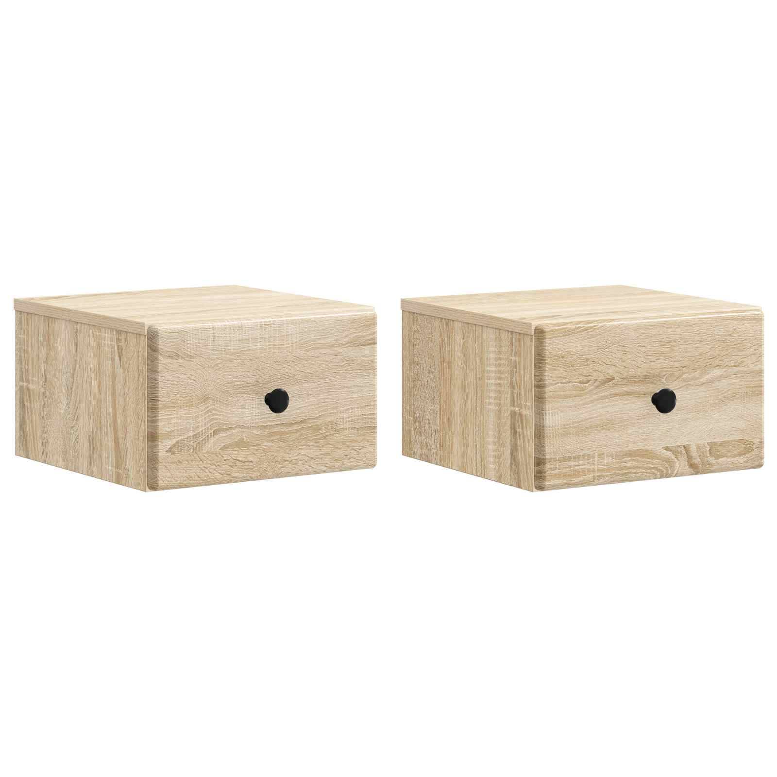 vidaXL Wandmontierter Nachttisch 2 pcs Sonoma-Eiche 34,5 x 33 x 20 cm