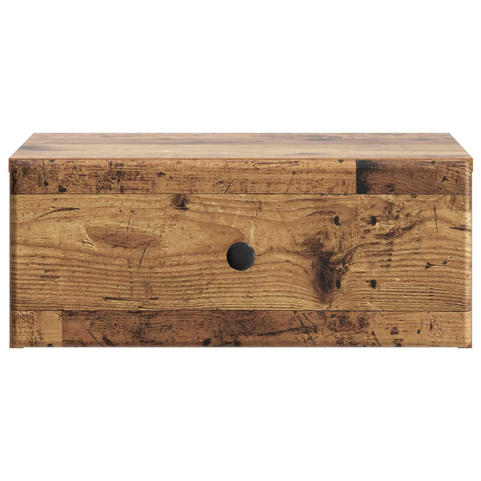 vidaXL Wandmontierter Nachttisch Altholz 49 x 34,5 x 20 cm