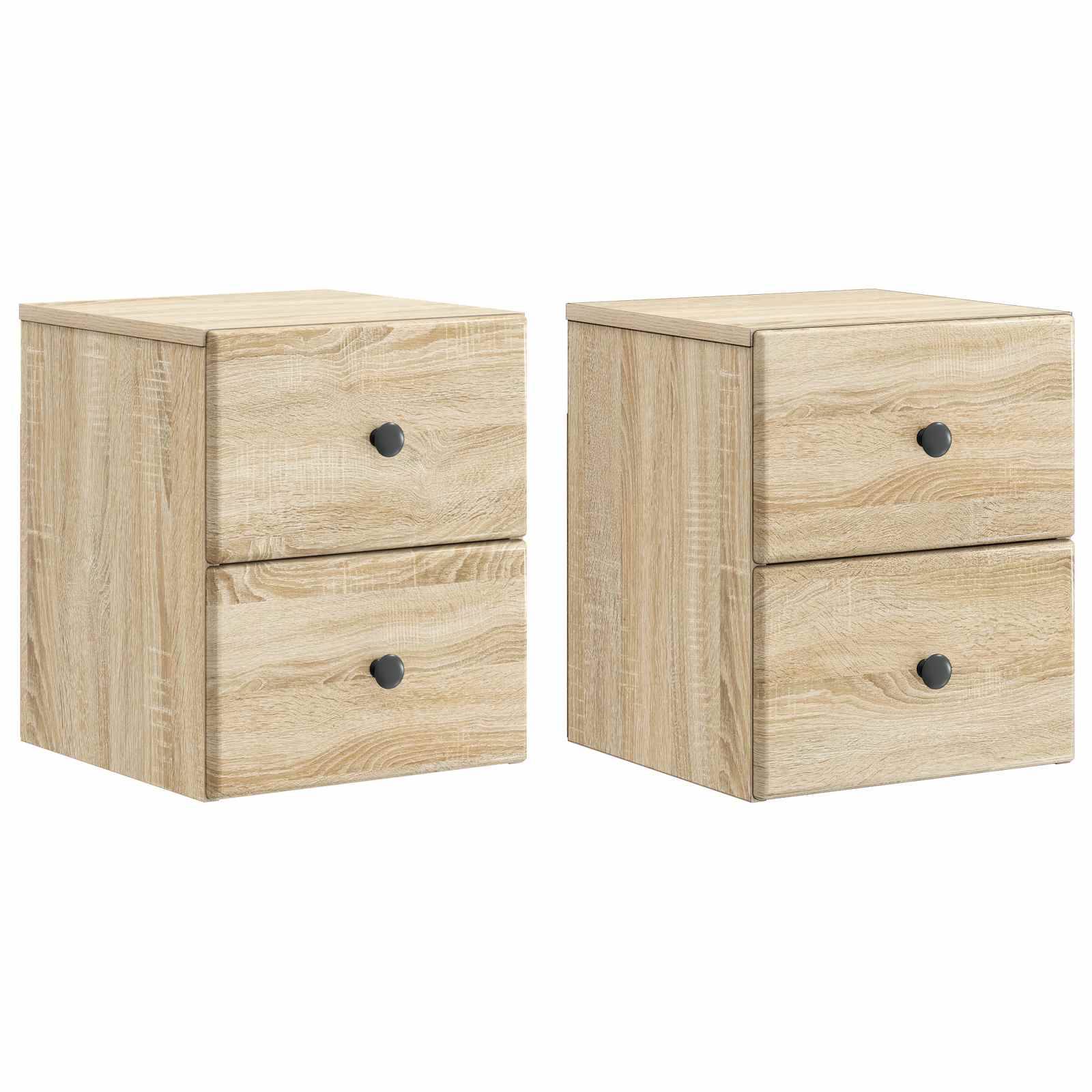 vidaXL Wandmontierter Nachttisch 2 pcs Sonoma-Eiche 34,5 x 33 x 40 cm