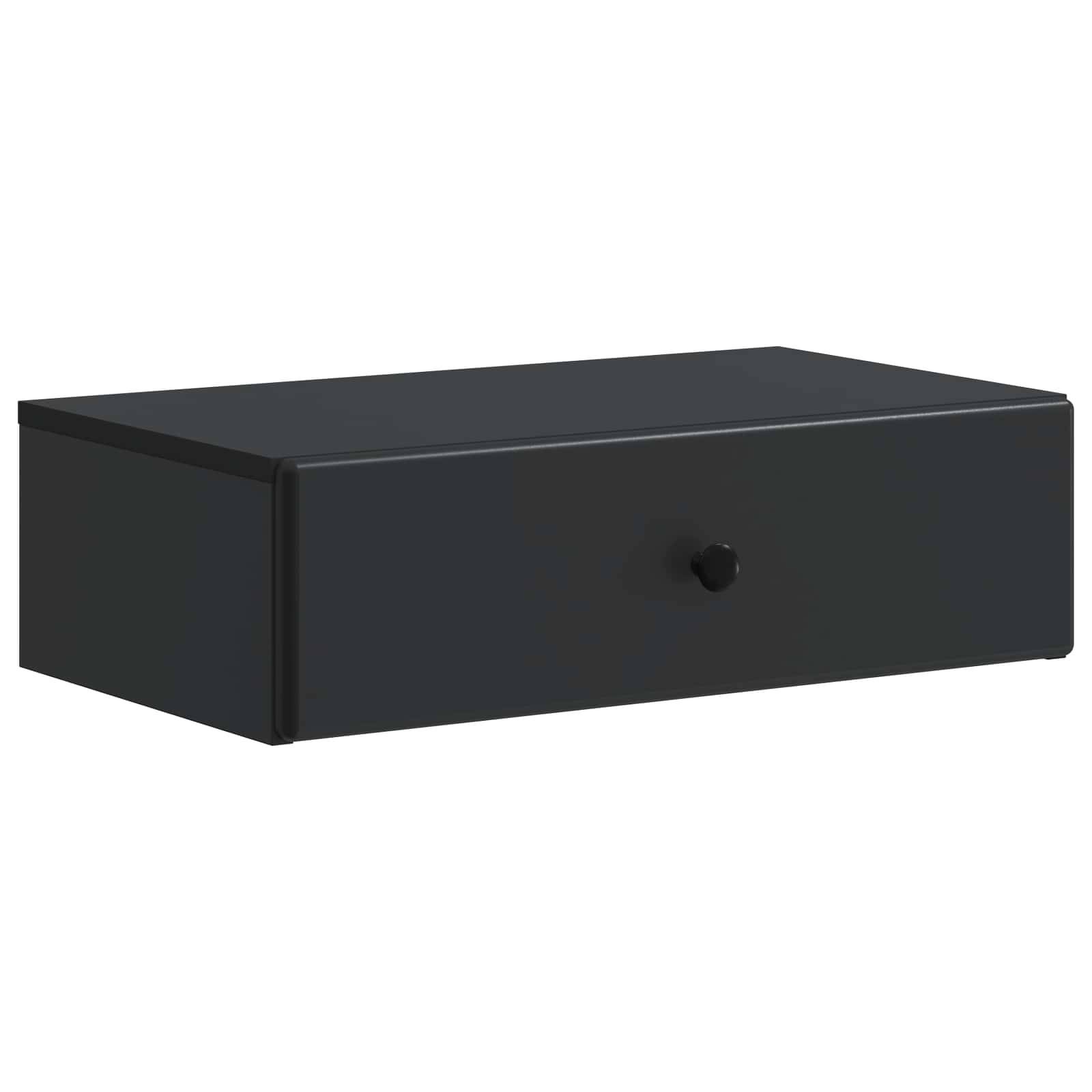 vidaXL Wandmontierter Beistelltisch Schwarz 59 x 34,5 x 17 cm