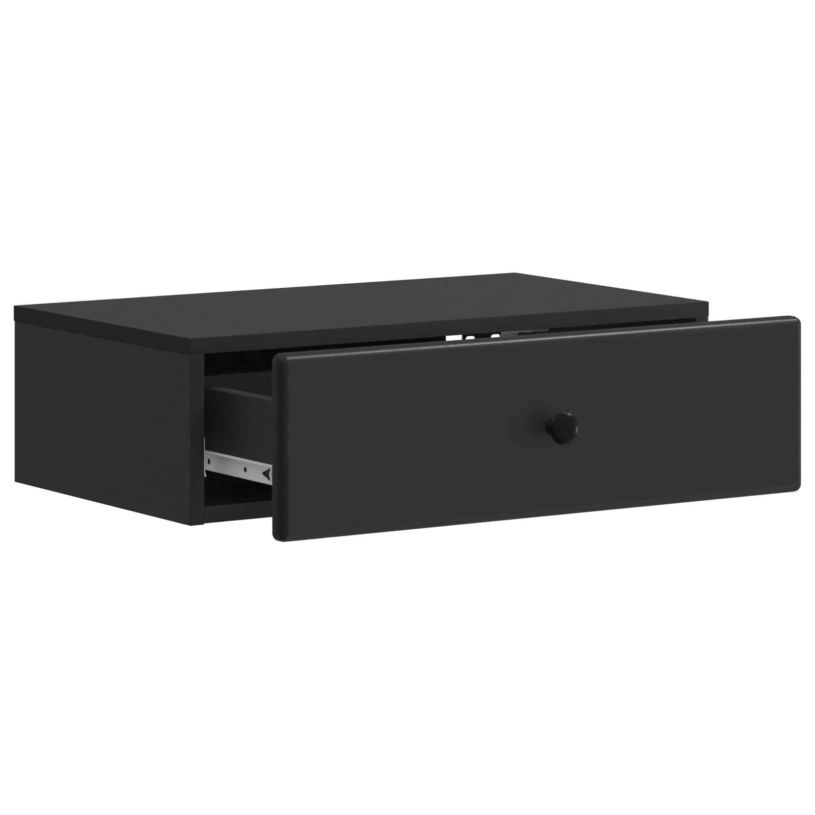 vidaXL Wandmontierter Beistelltisch Schwarz 59 x 34,5 x 17 cm