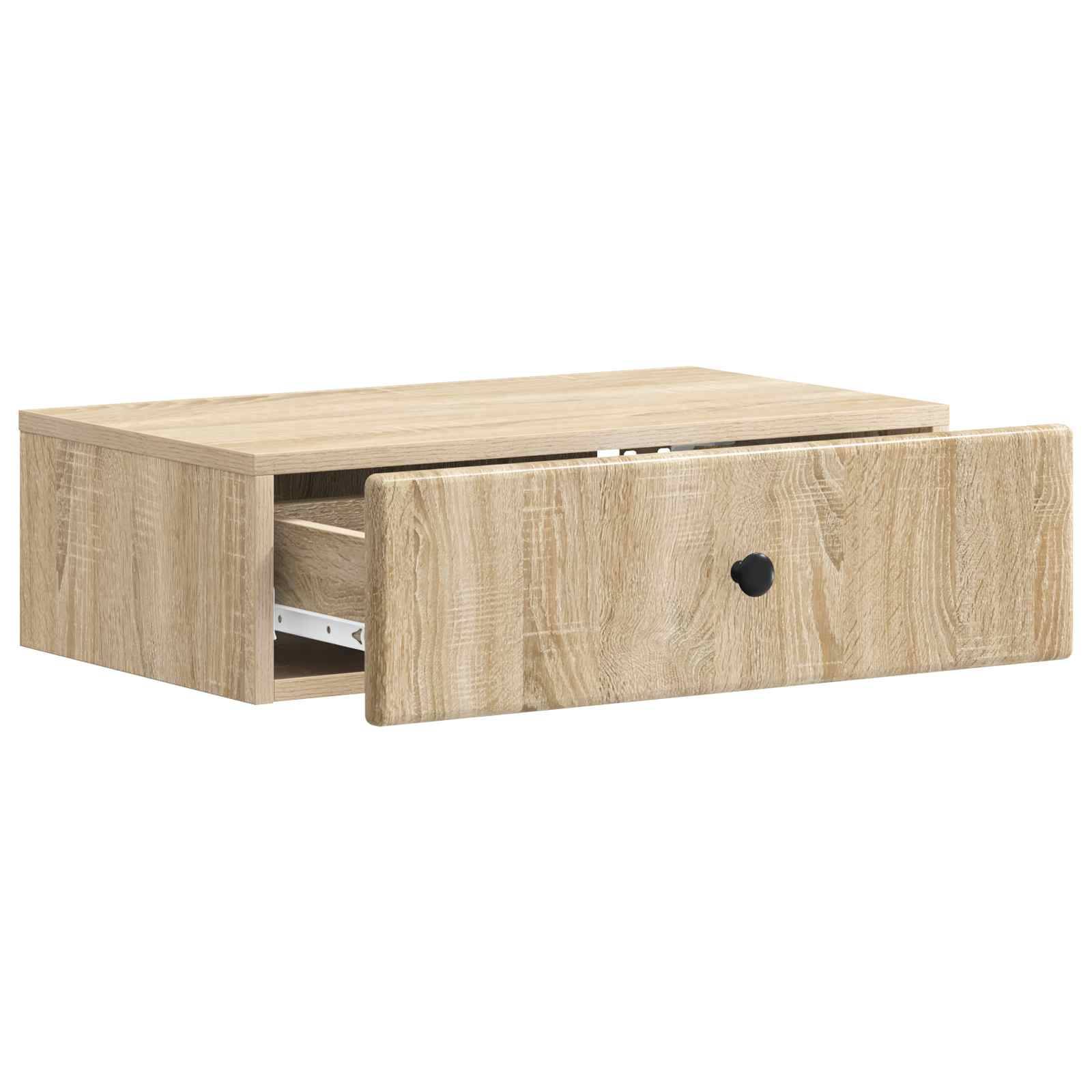 vidaXL Wandmontierter Beistelltisch Sonoma-Eiche 59 x 34,5 x 17 cm