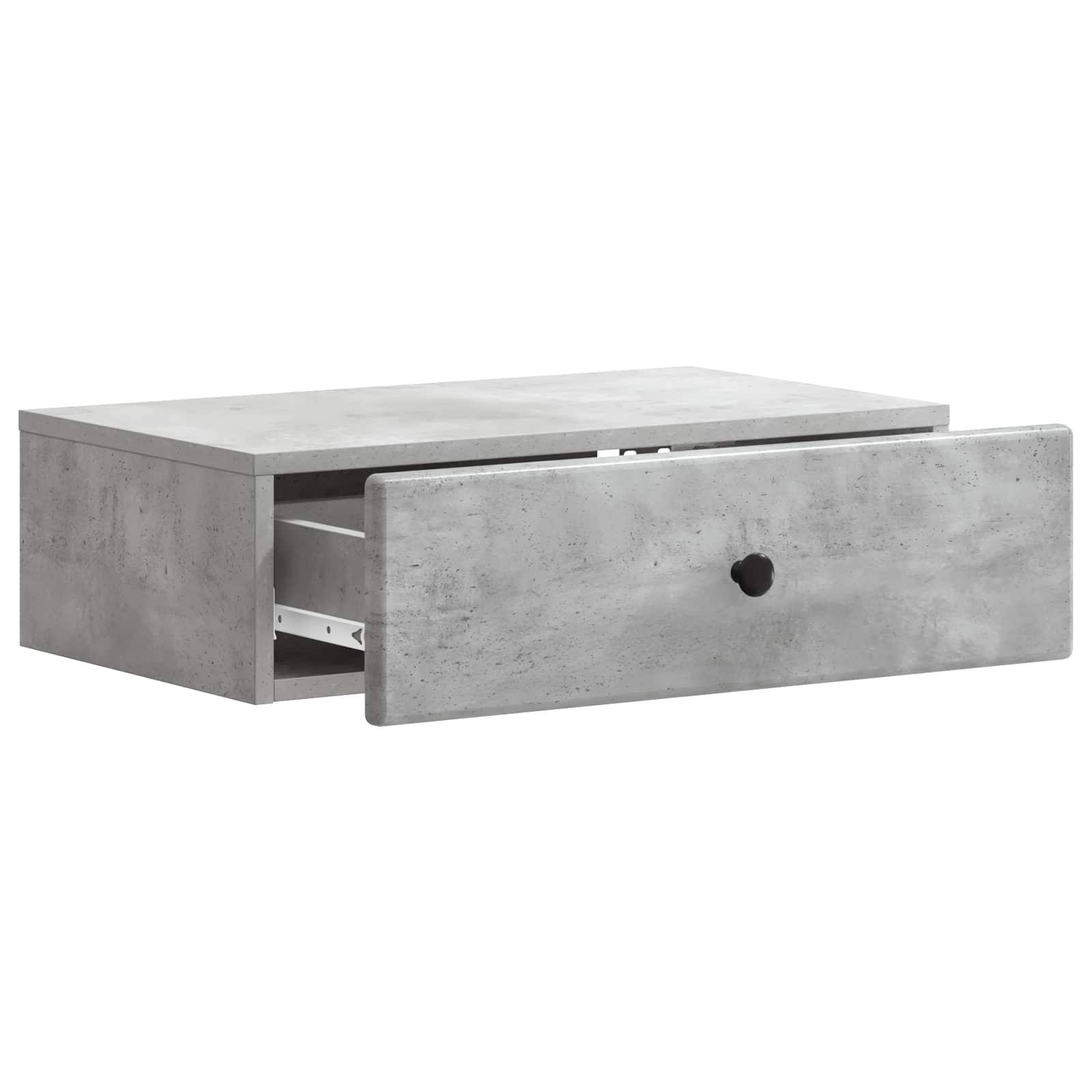 vidaXL Wandmontierter Beistelltisch Betongrau 59 x 34,5 x 17 cm