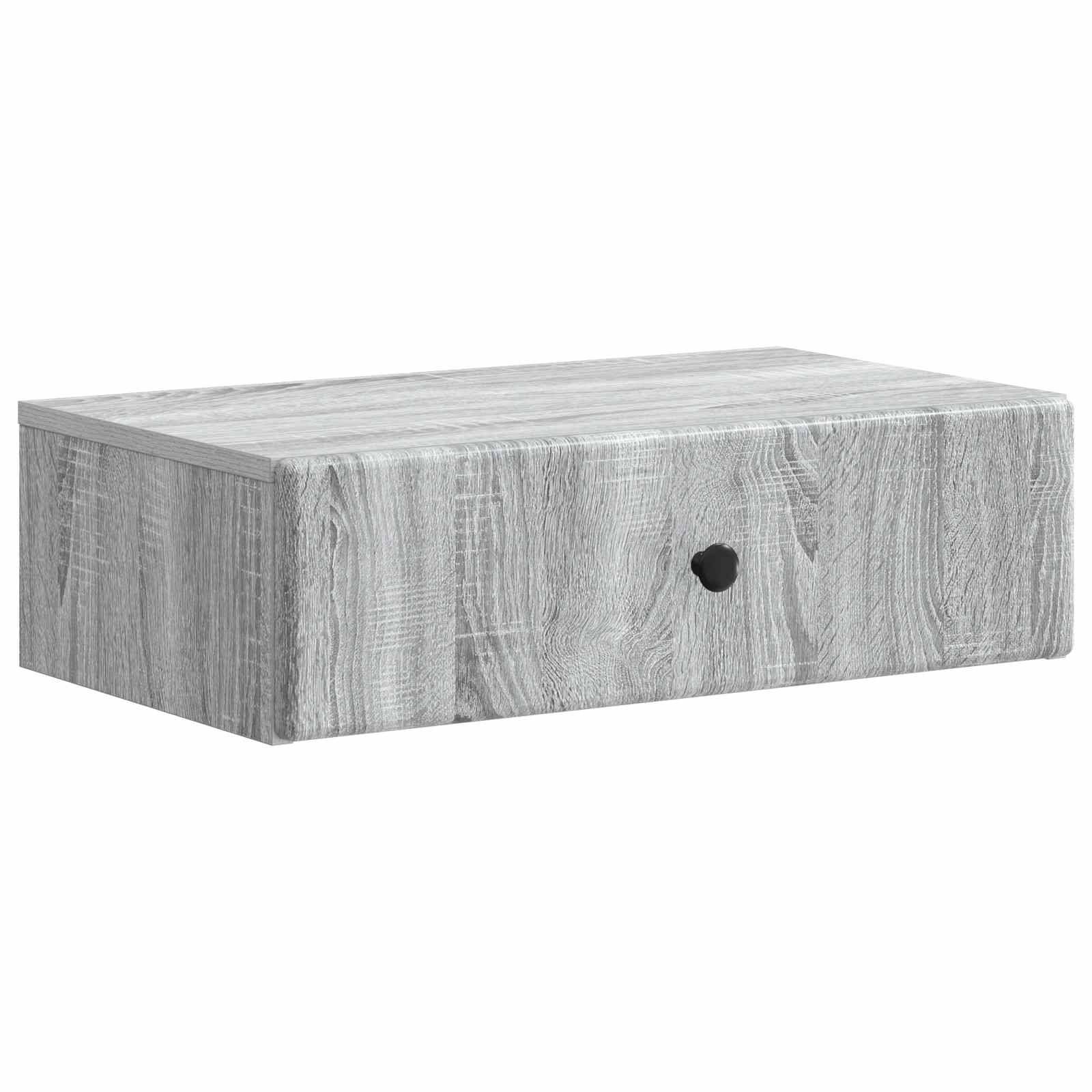 vidaXL Wandmontierter Beistelltisch Graues Sonoma 59 x 34,5 x 17 cm