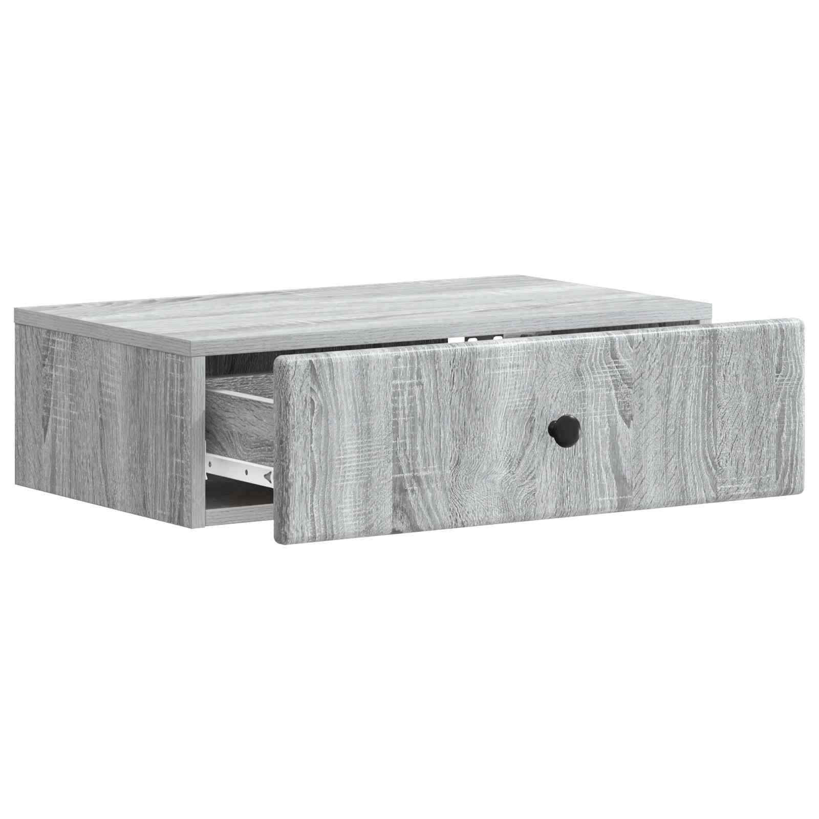 vidaXL Wandmontierter Beistelltisch Graues Sonoma 59 x 34,5 x 17 cm