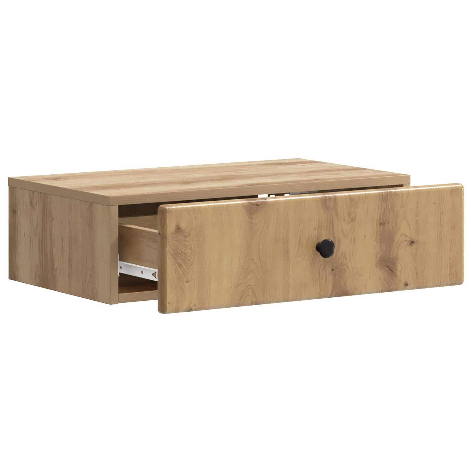 vidaXL Wandmontierter Beistelltisch Artisan-Eiche 59 x 34,5 x 17 cm