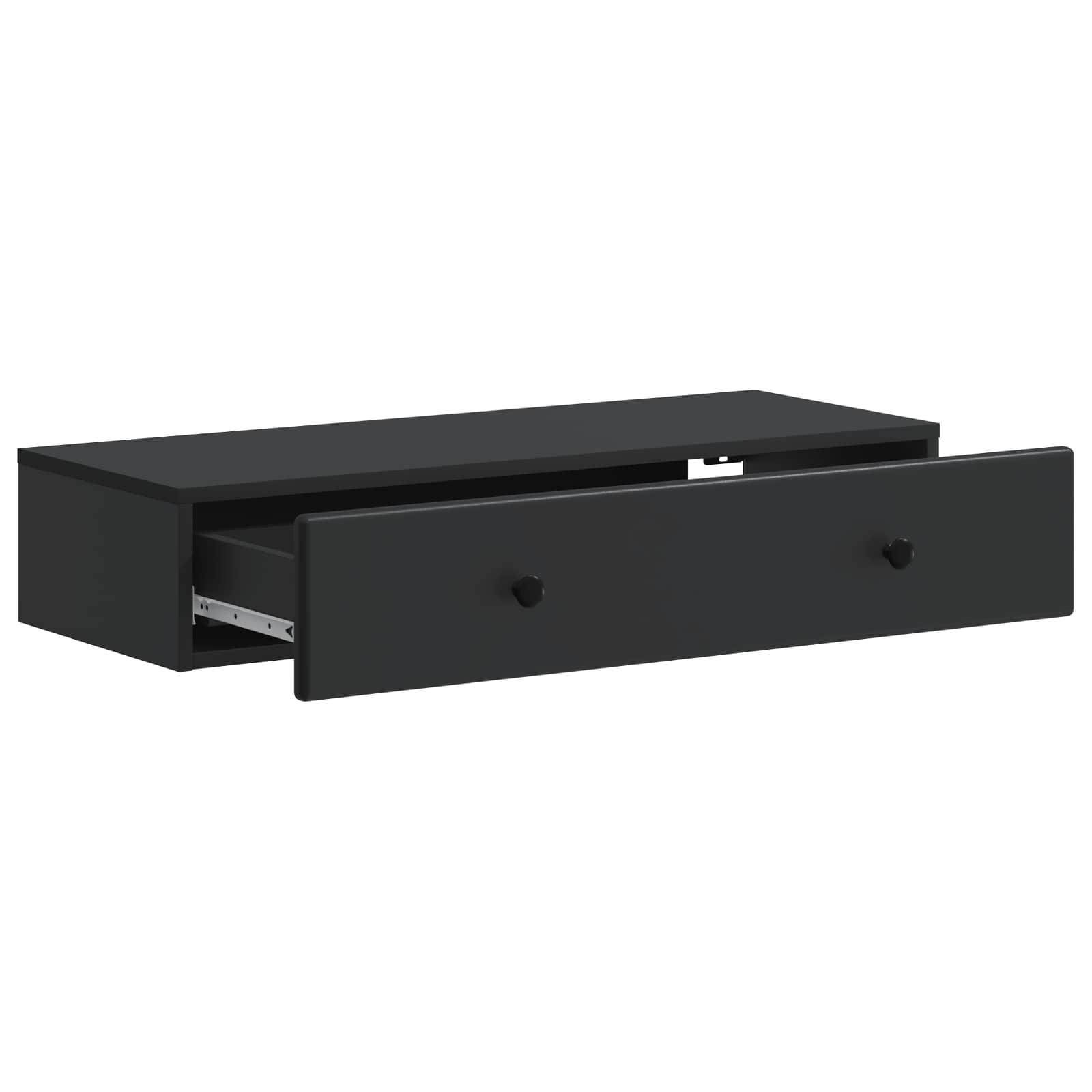 vidaXL Wandmontierter Beistelltisch Schwarz 87,5 x 34,5 x 17 cm