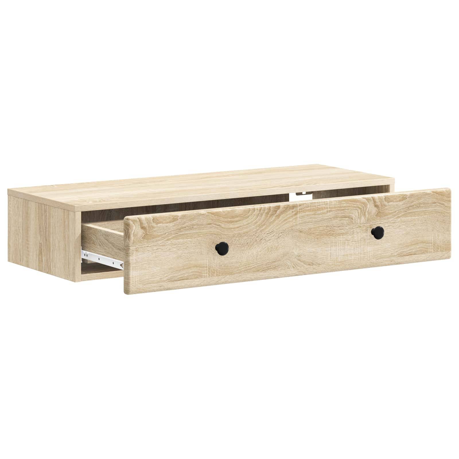 vidaXL Wandmontierter Beistelltisch Sonoma-Eiche 87,5 x 34,5 x 17 cm