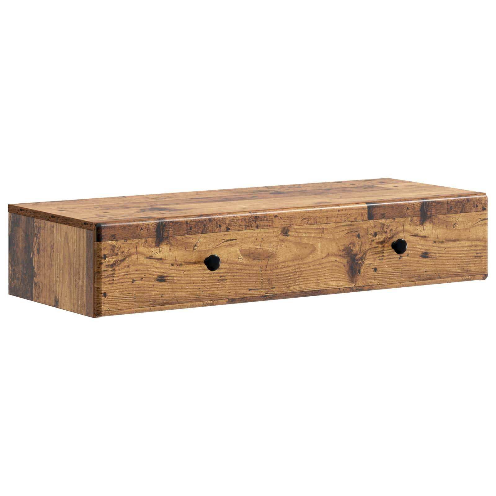 vidaXL Wandmontierter Beistelltisch Altholz 87,5 x 34,5 x 17 cm
