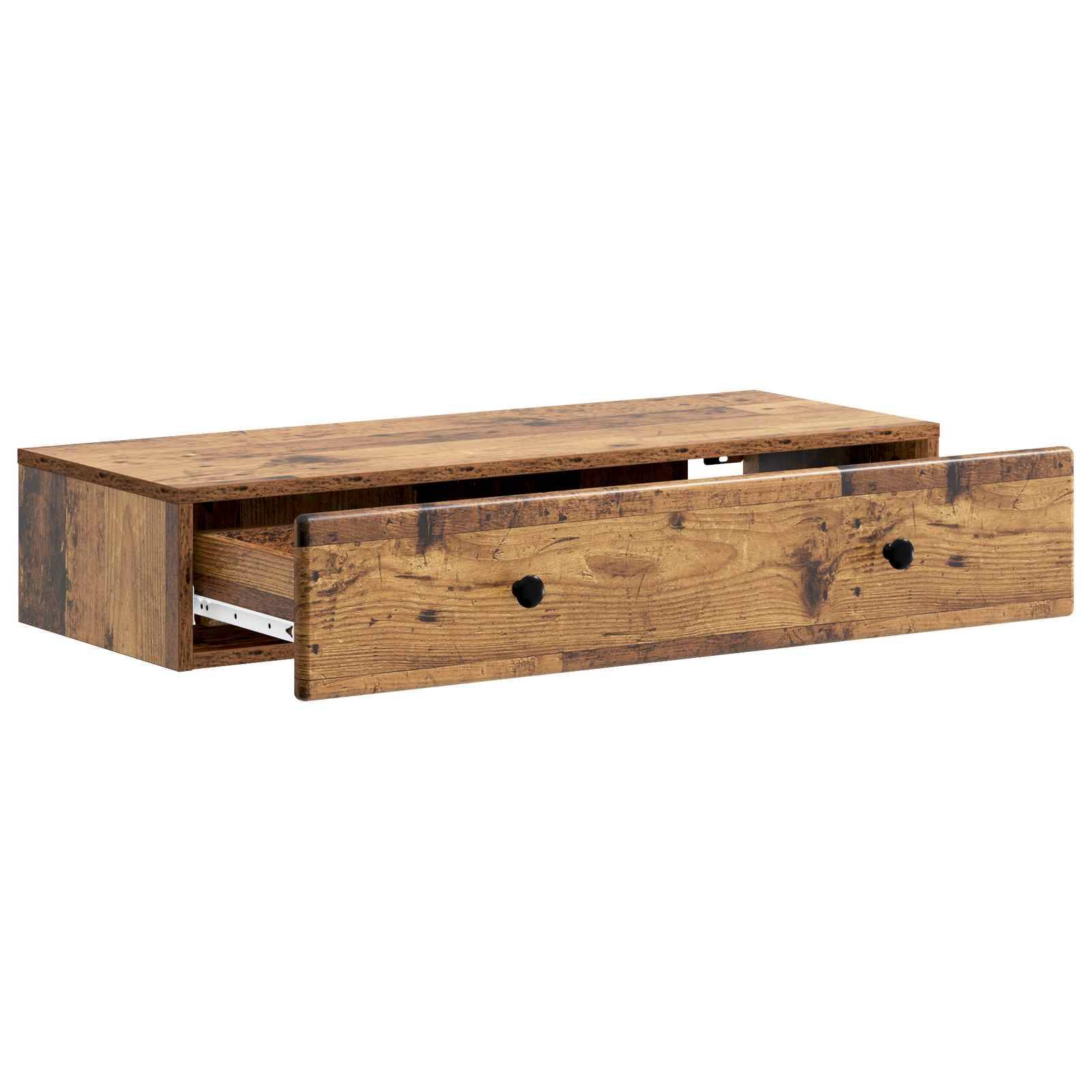 vidaXL Wandmontierter Beistelltisch Altholz 87,5 x 34,5 x 17 cm