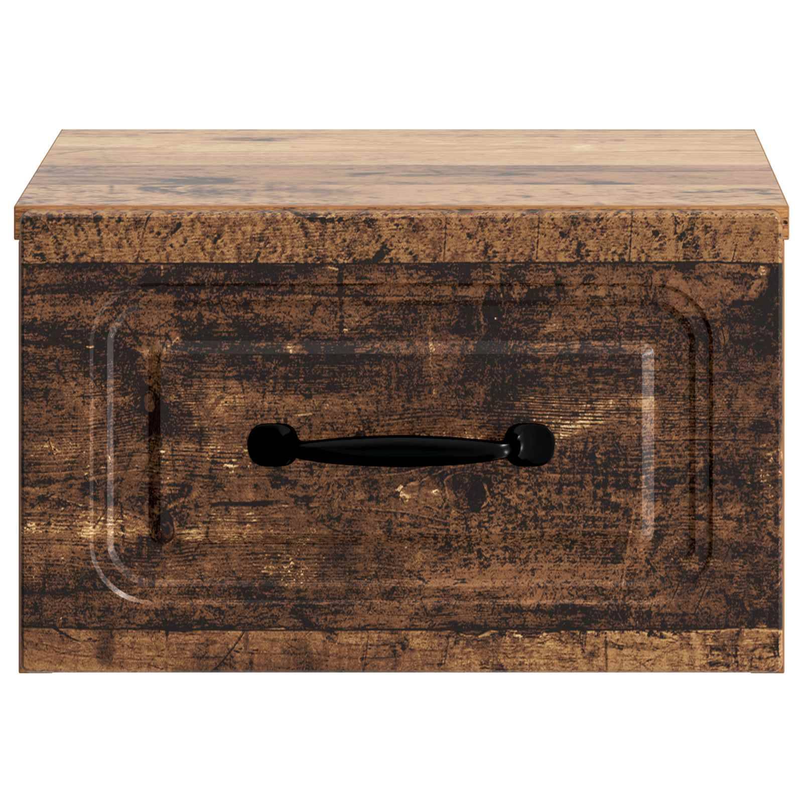 vidaXL Wandmontierter Nachttisch Altholz 34,5 x 33 x 20 cm