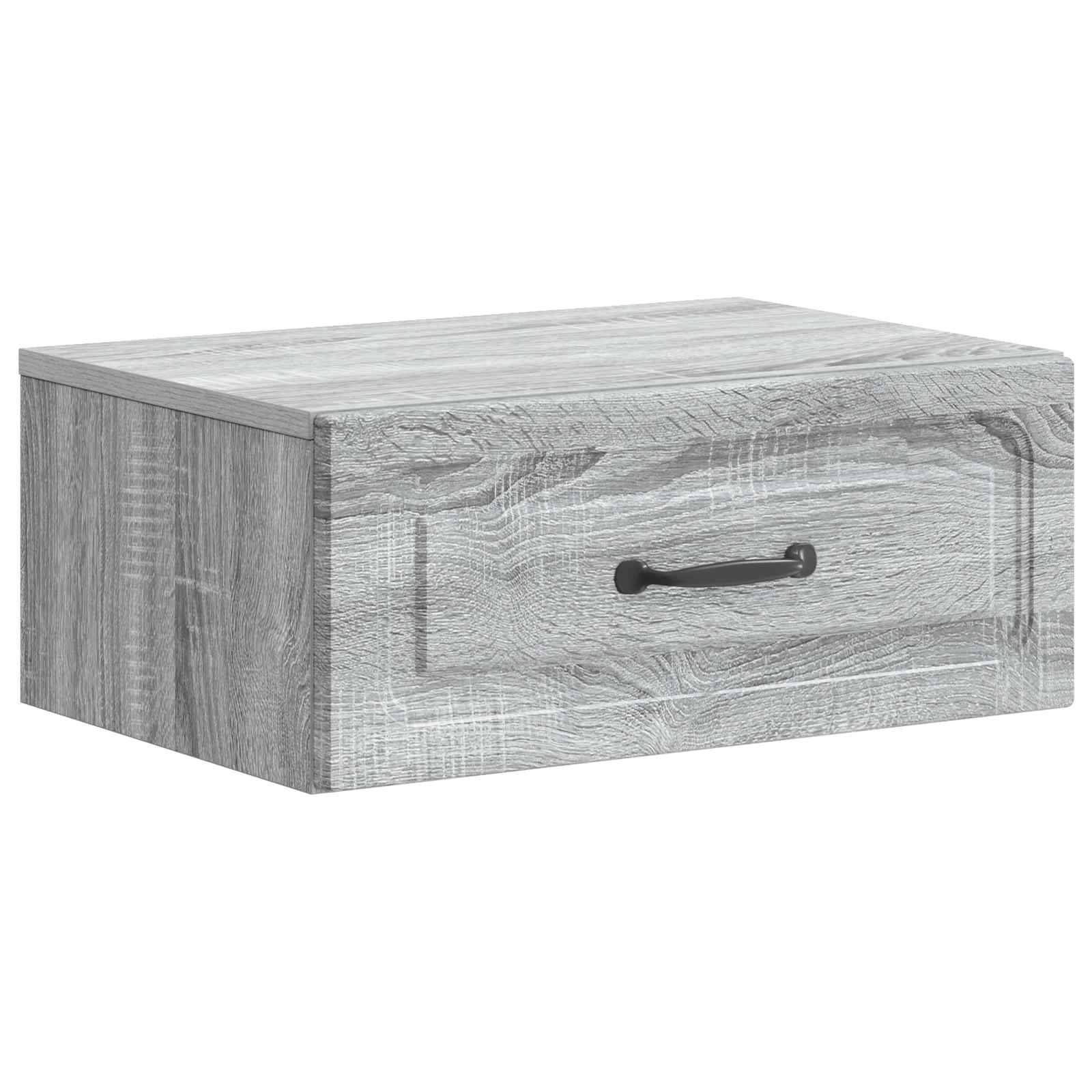 vidaXL Wandmontierter Nachttisch Graues Sonoma 49 x 34,5 x 20 cm