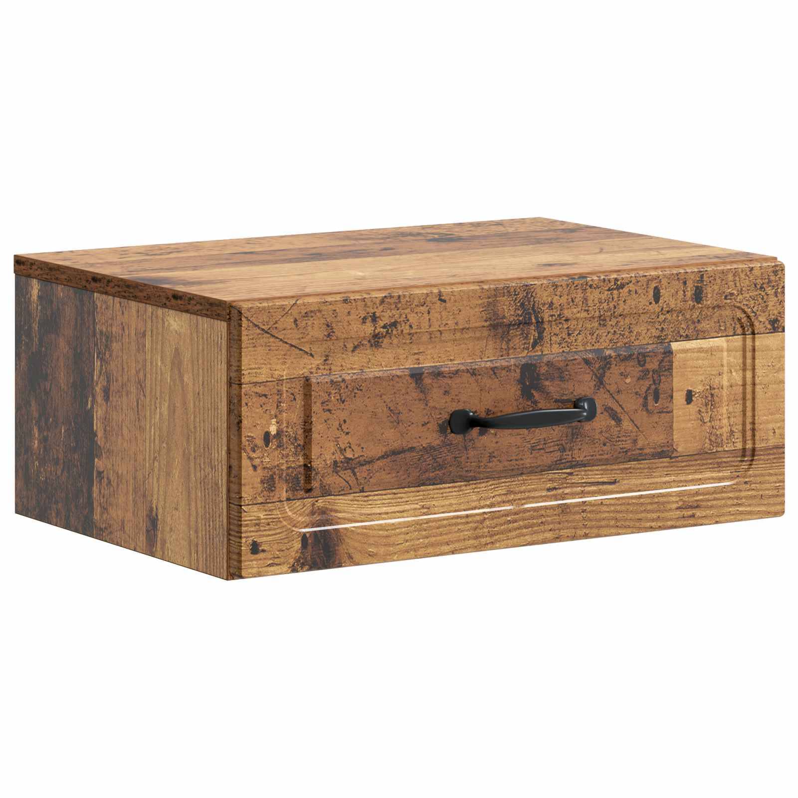 vidaXL Wandmontierter Nachttisch Altholz 49 x 34,5 x 20 cm