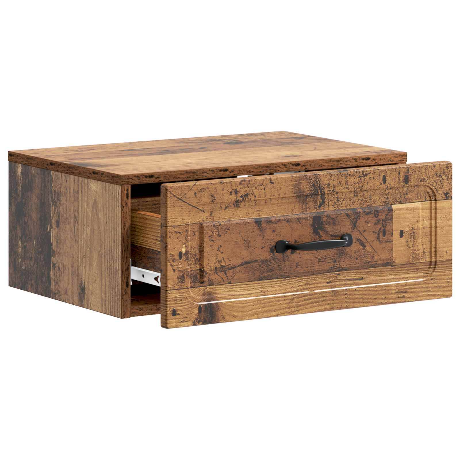 vidaXL Wandmontierter Nachttisch Altholz 49 x 34,5 x 20 cm