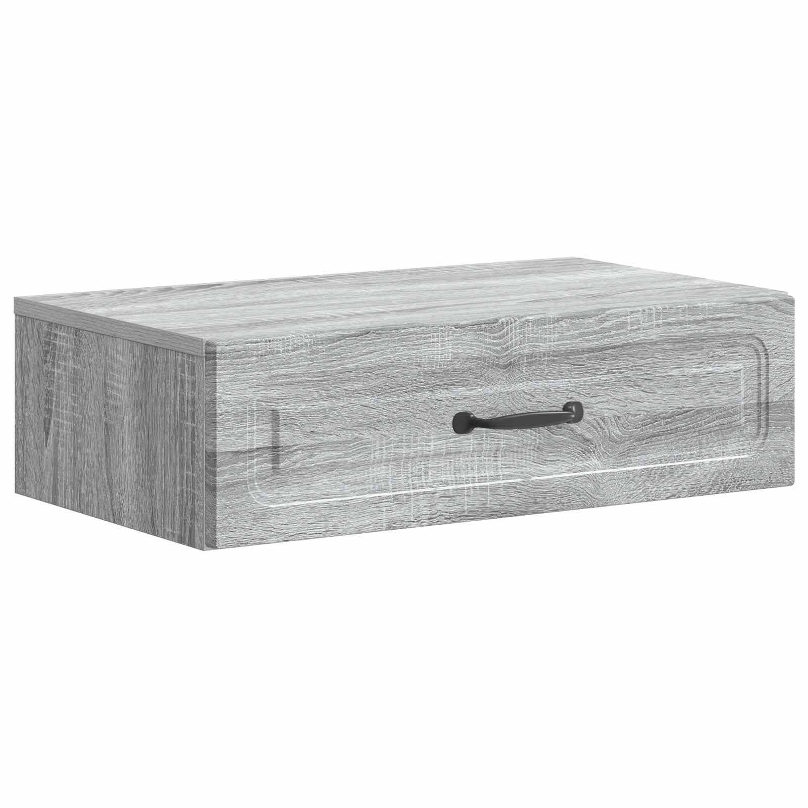 vidaXL Wandmontierter Beistelltisch Graues Sonoma 59 x 34,5 x 17 cm