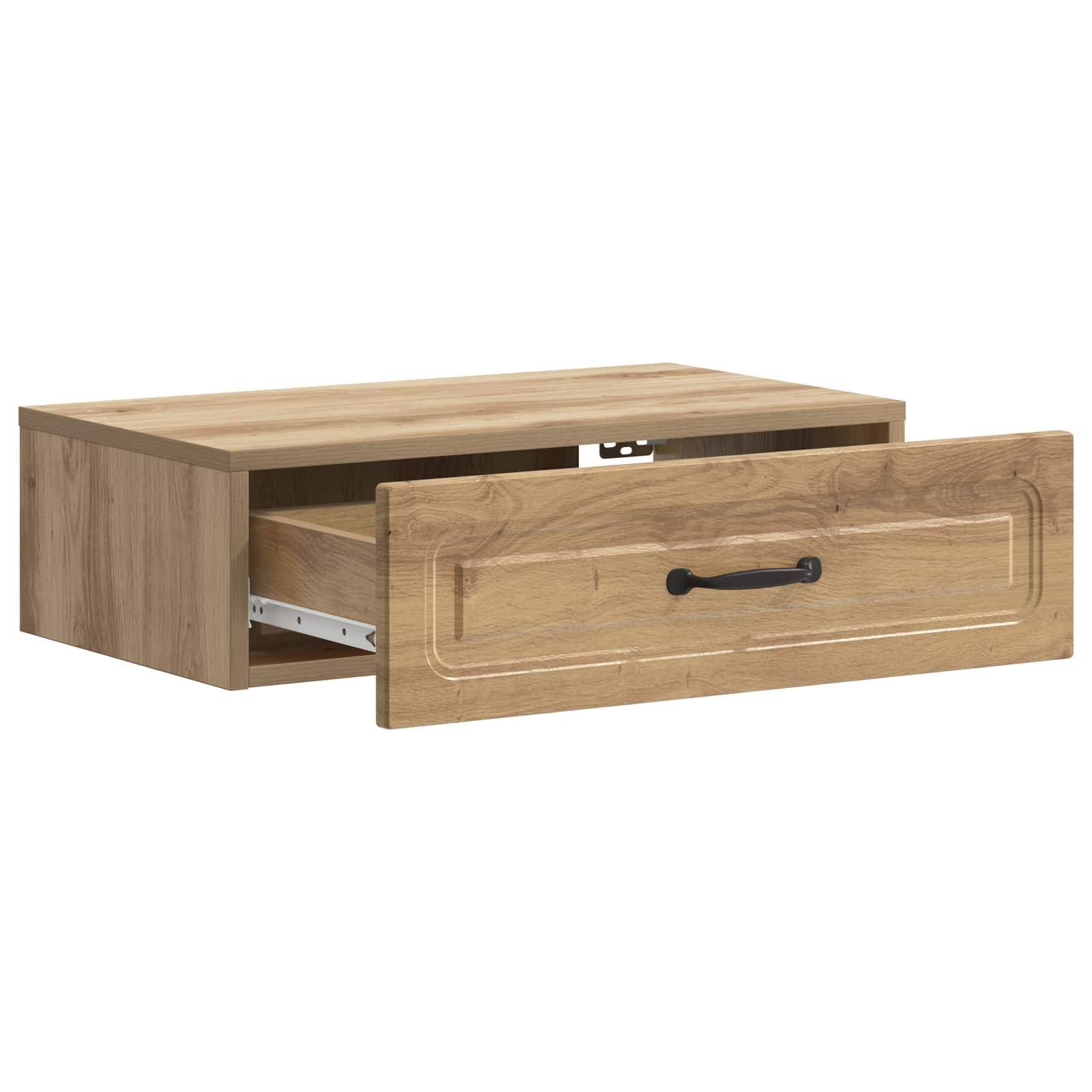 vidaXL Wandmontierter Beistelltisch Artisan-Eiche 59 x 34,5 x 17 cm
