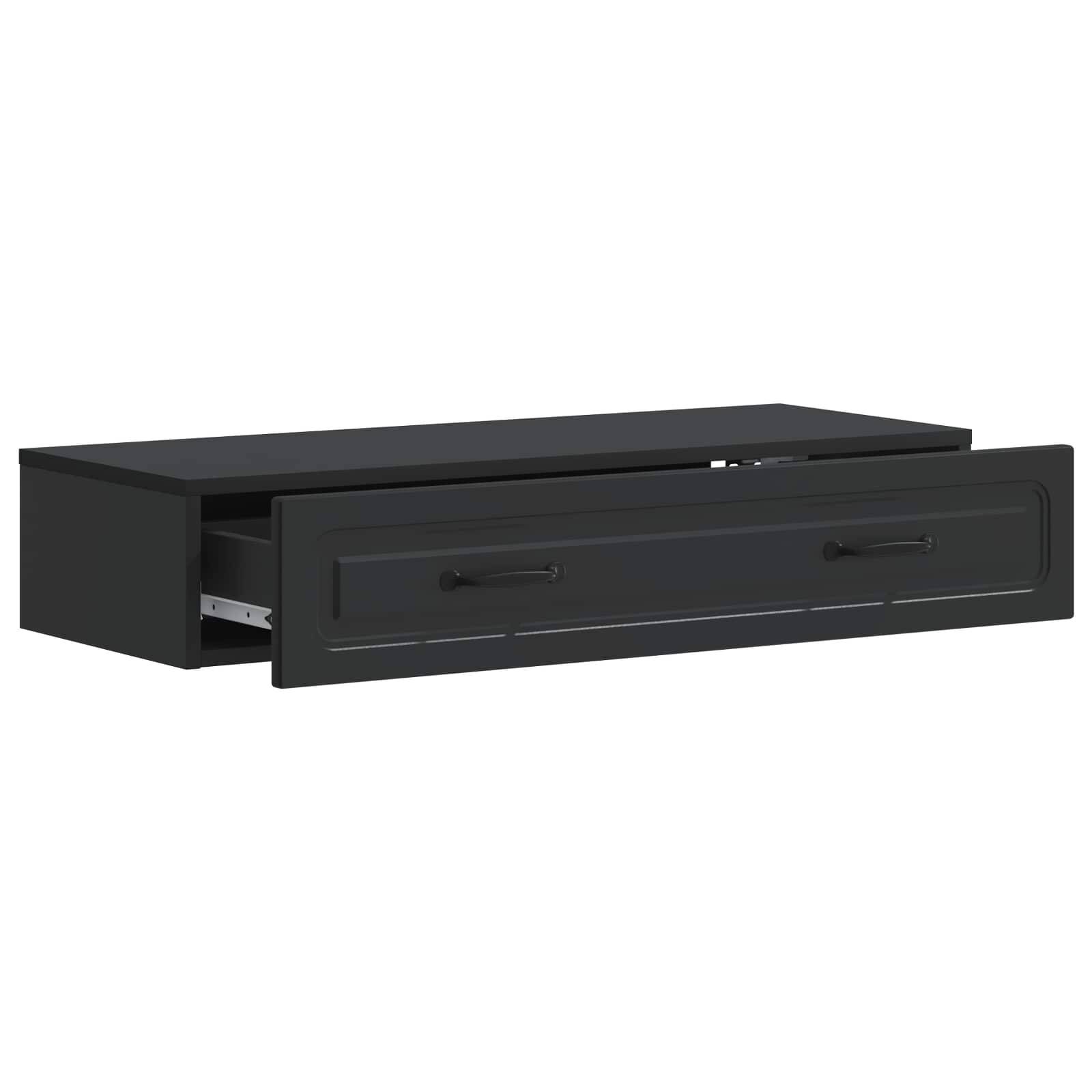 vidaXL Wandmontierter Beistelltisch Schwarz 87,5 x 34,5 x 17 cm
