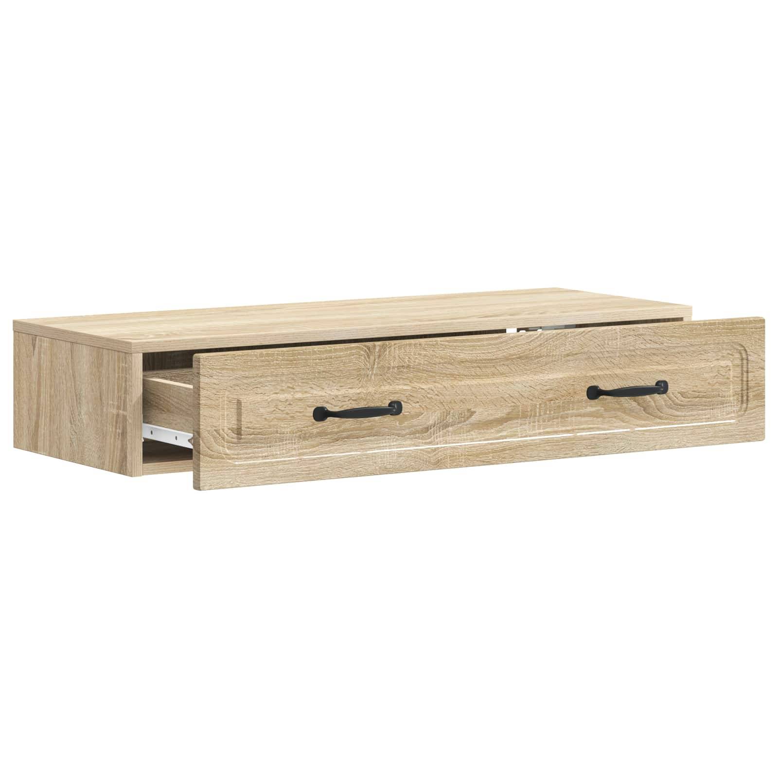 vidaXL Wandmontierter Beistelltisch Sonoma-Eiche 87,5 x 34,5 x 17 cm