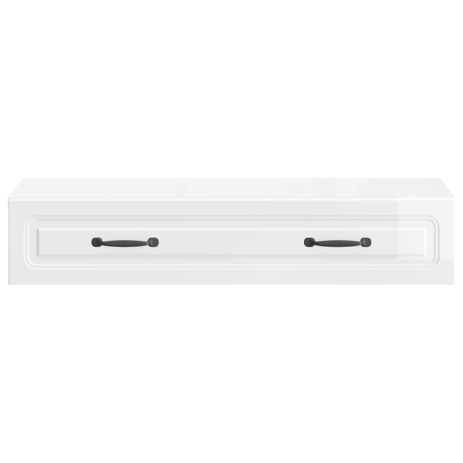 vidaXL Wandmontierter Beistelltisch Hochglanz Weiß 87,5 x 34,5 x 17 cm