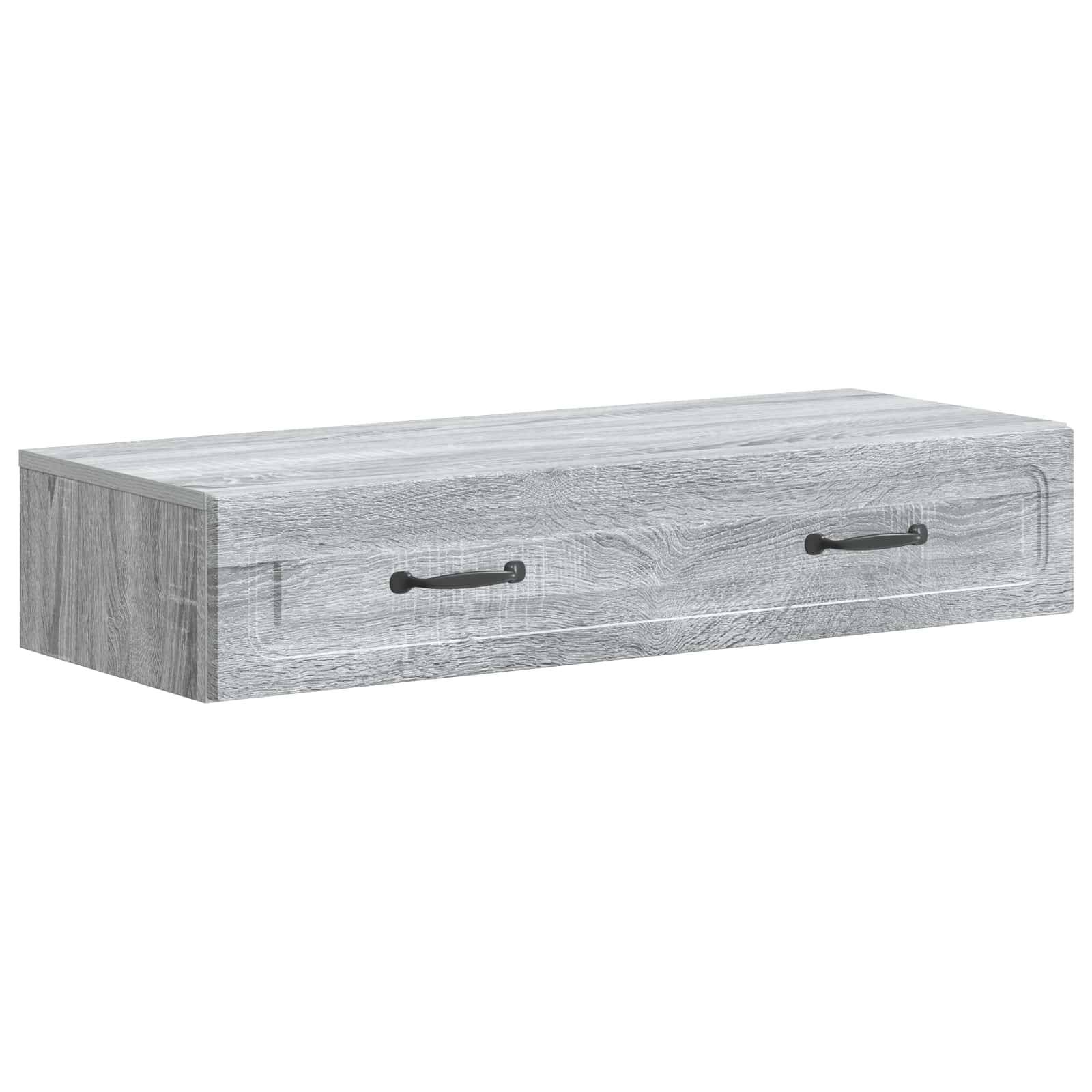 vidaXL Wandmontierter Beistelltisch Graues Sonoma 87,5 x 34,5 x 17 cm