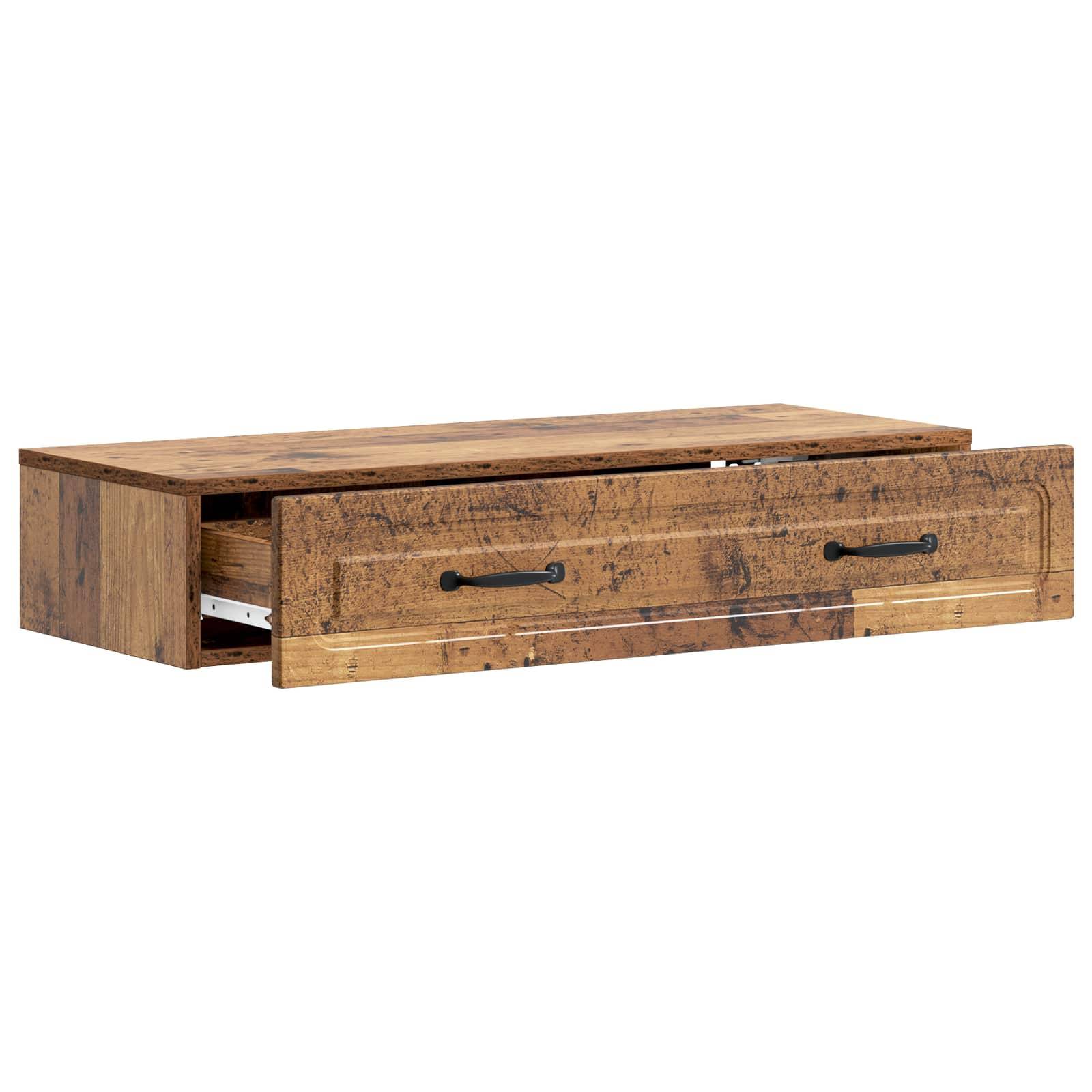 vidaXL Wandmontierter Beistelltisch Altholz 87,5 x 34,5 x 17 cm