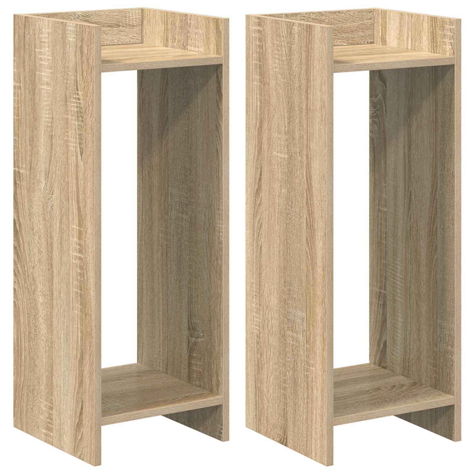 vidaXL Pflanzenständer mit Regal 2 pcs Sonoma-Eiche 30 x 30 x 80 cm