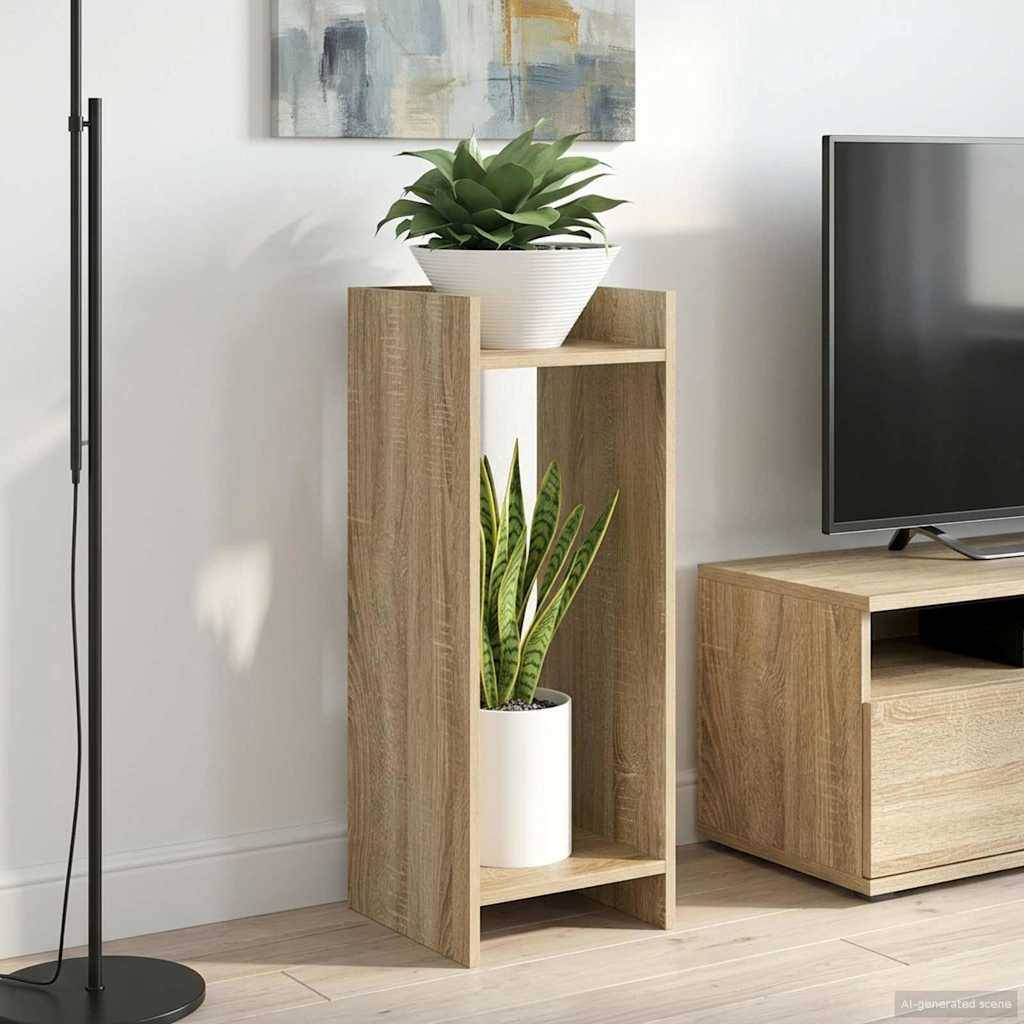 vidaXL Pflanzenständer mit Regal 2 pcs Sonoma-Eiche 30 x 30 x 80 cm