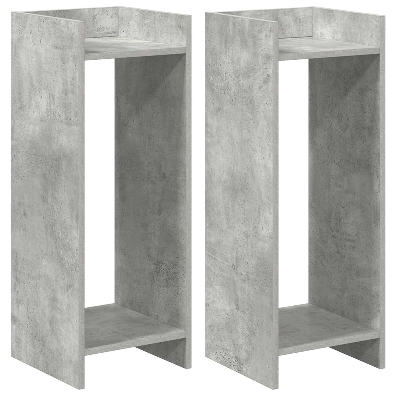 vidaXL Pflanzenständer 2 pcs Betongrau 30 x 30 x 80 cm Holzwerkstoff