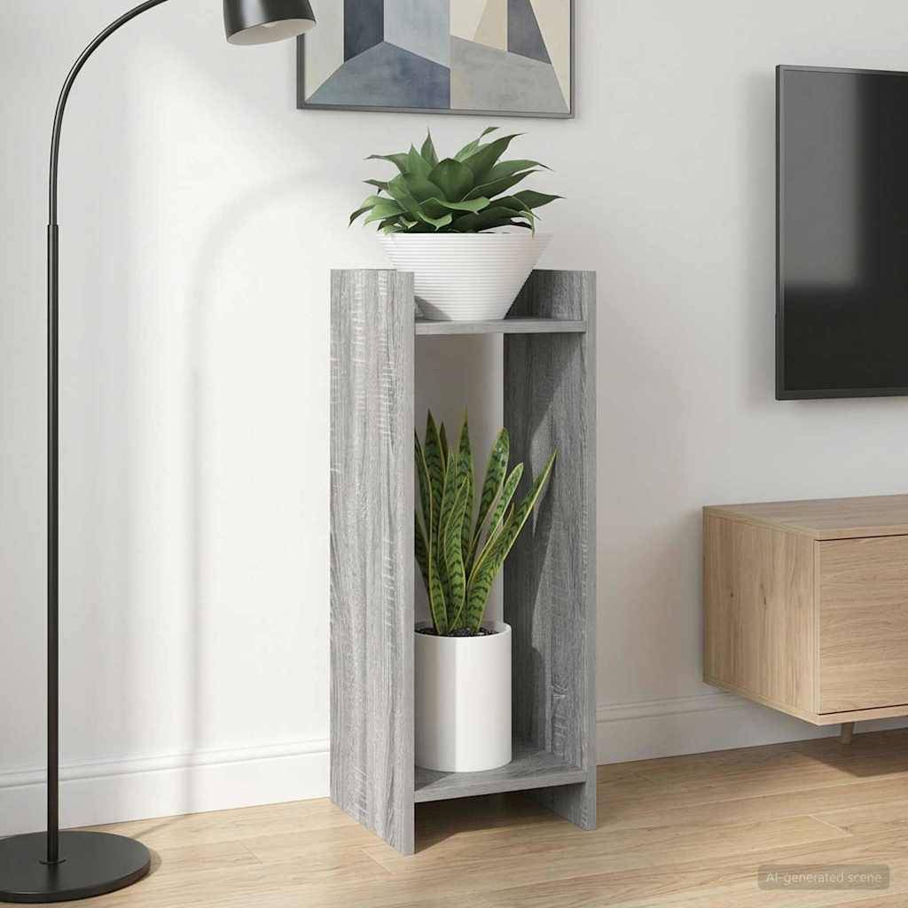 vidaXL Pflanzenständer mit Regal 2 pcs Graues Sonoma 30 x 30 x 80 cm