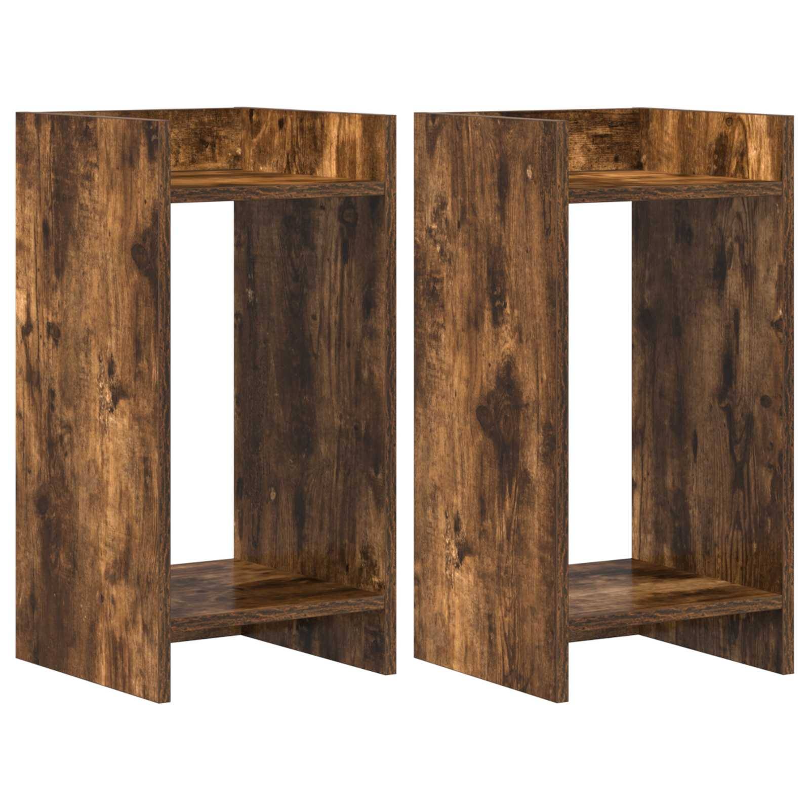 vidaXL Pflanzenständer 2 pcs Geräucherte Eiche 30 x 30 x 60 cm