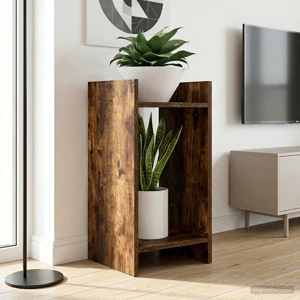 vidaXL Pflanzenständer 2 pcs Geräucherte Eiche 30 x 30 x 60 cm