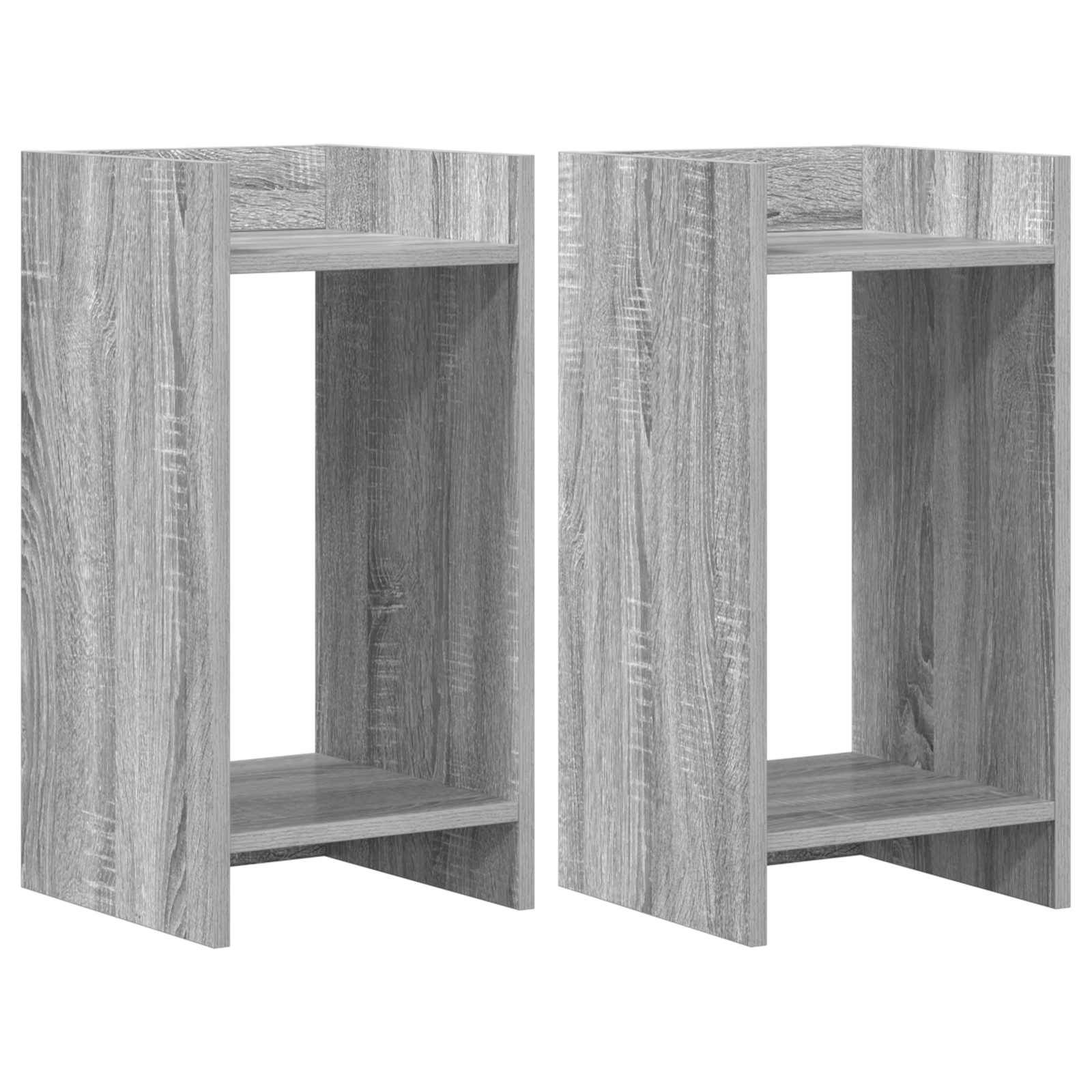 vidaXL Pflanzenständer mit Regal 2 pcs Graues Sonoma 30 x 30 x 60 cm