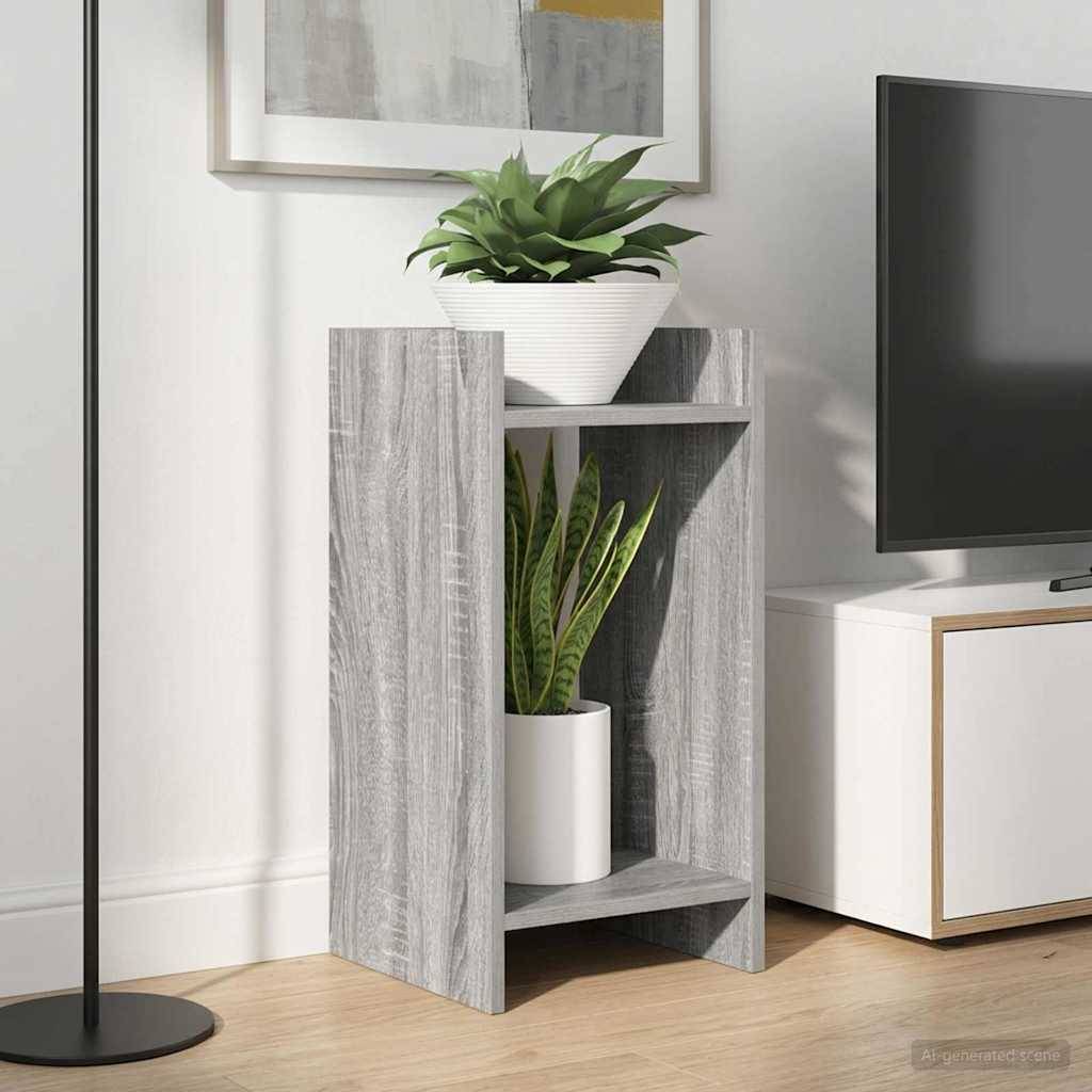vidaXL Pflanzenständer mit Regal 2 pcs Graues Sonoma 30 x 30 x 60 cm
