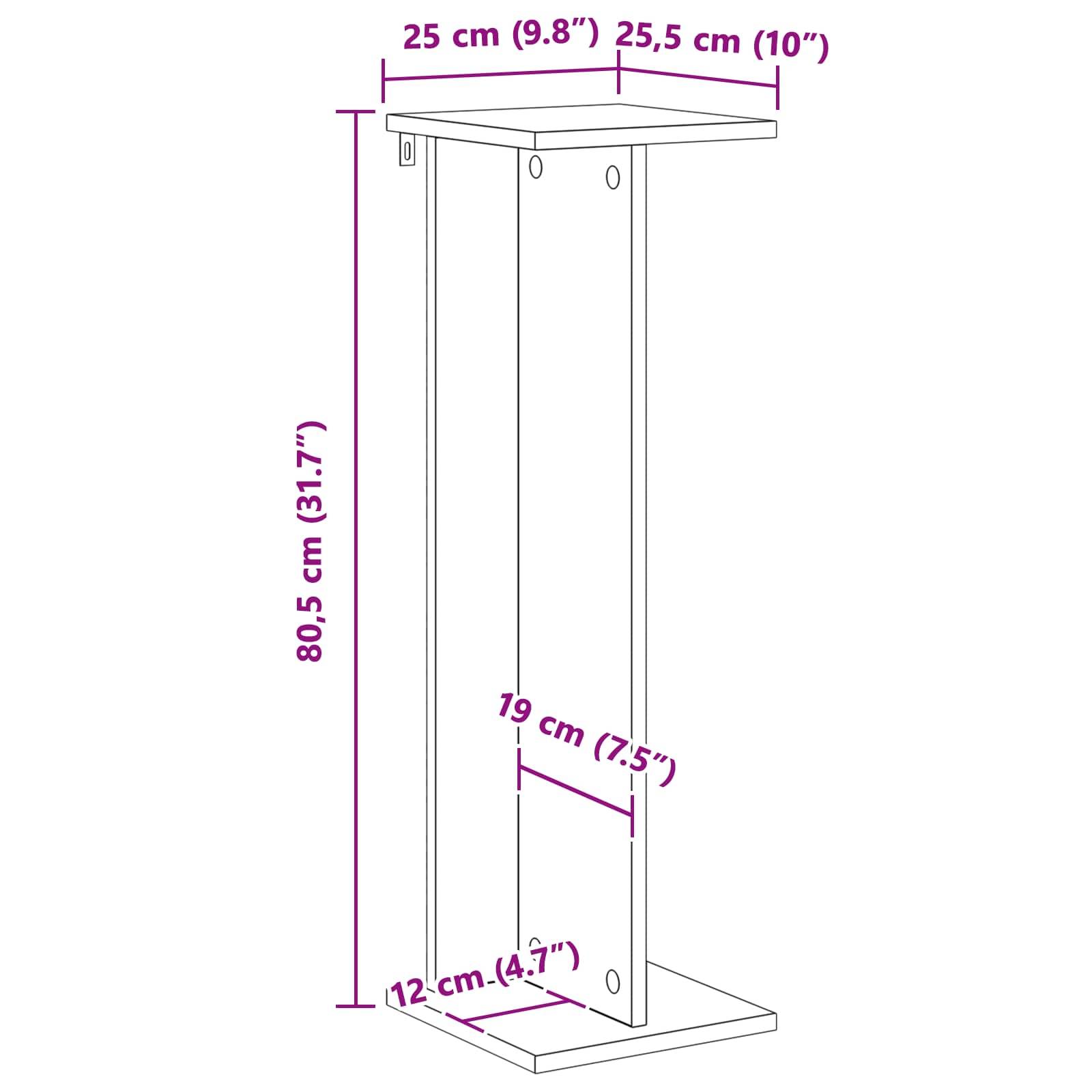 vidaXL Pflanzenständer 2 pcs Weiß 25 x 25,5 x 80,5 cm Holzwerkstoff
